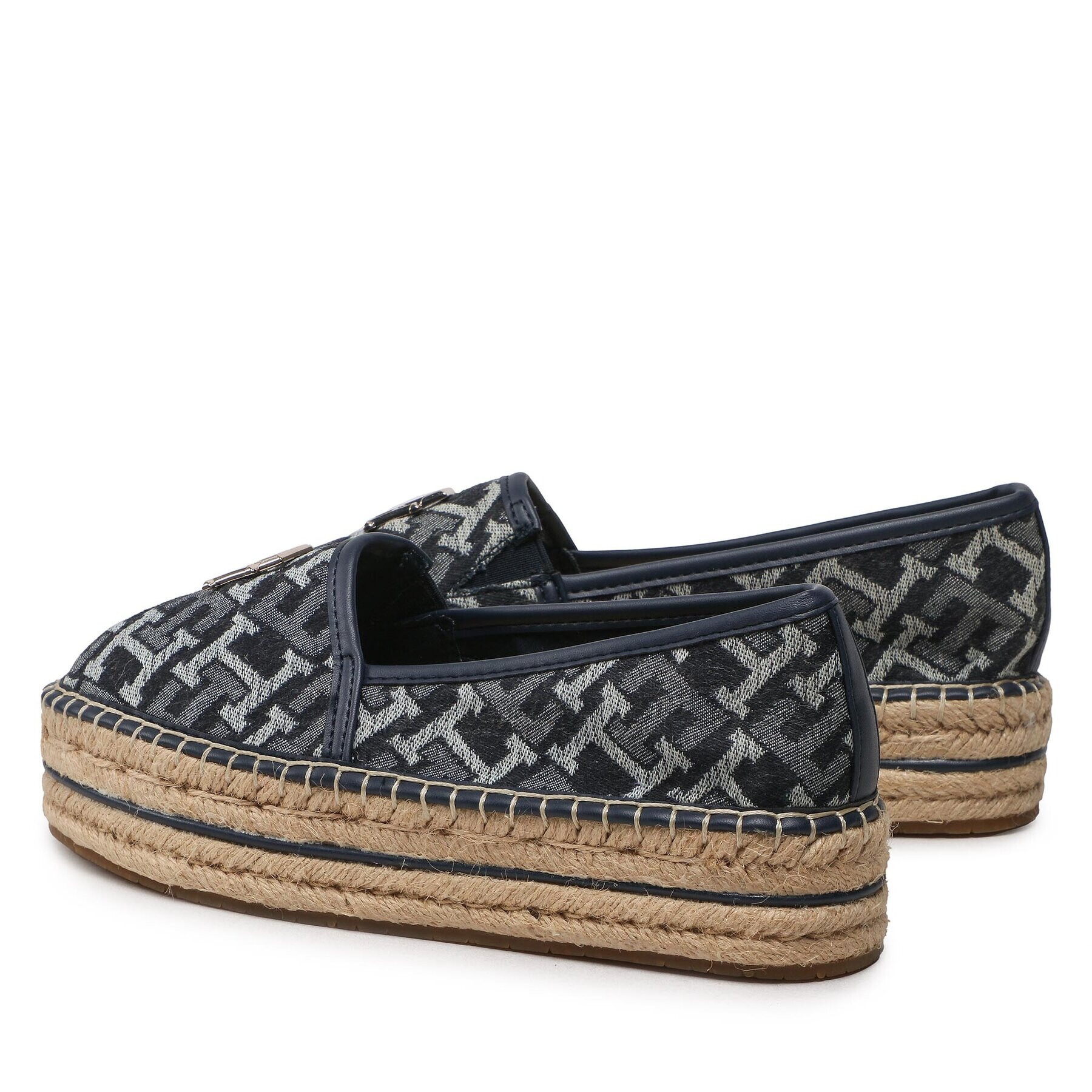 Tommy Hilfiger Еспадрили Th Monogram Denim Espadrille FW0FW06934 Тъмносин - Pepit.bg