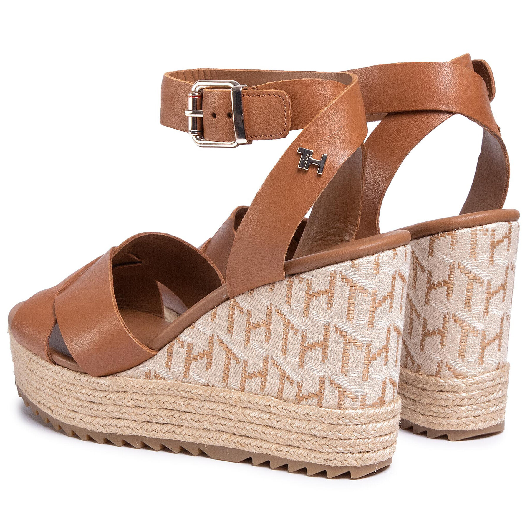 Tommy Hilfiger Еспадрили Th Raffia High Wedge Sandal FW0FW04842 Кафяв - Pepit.bg