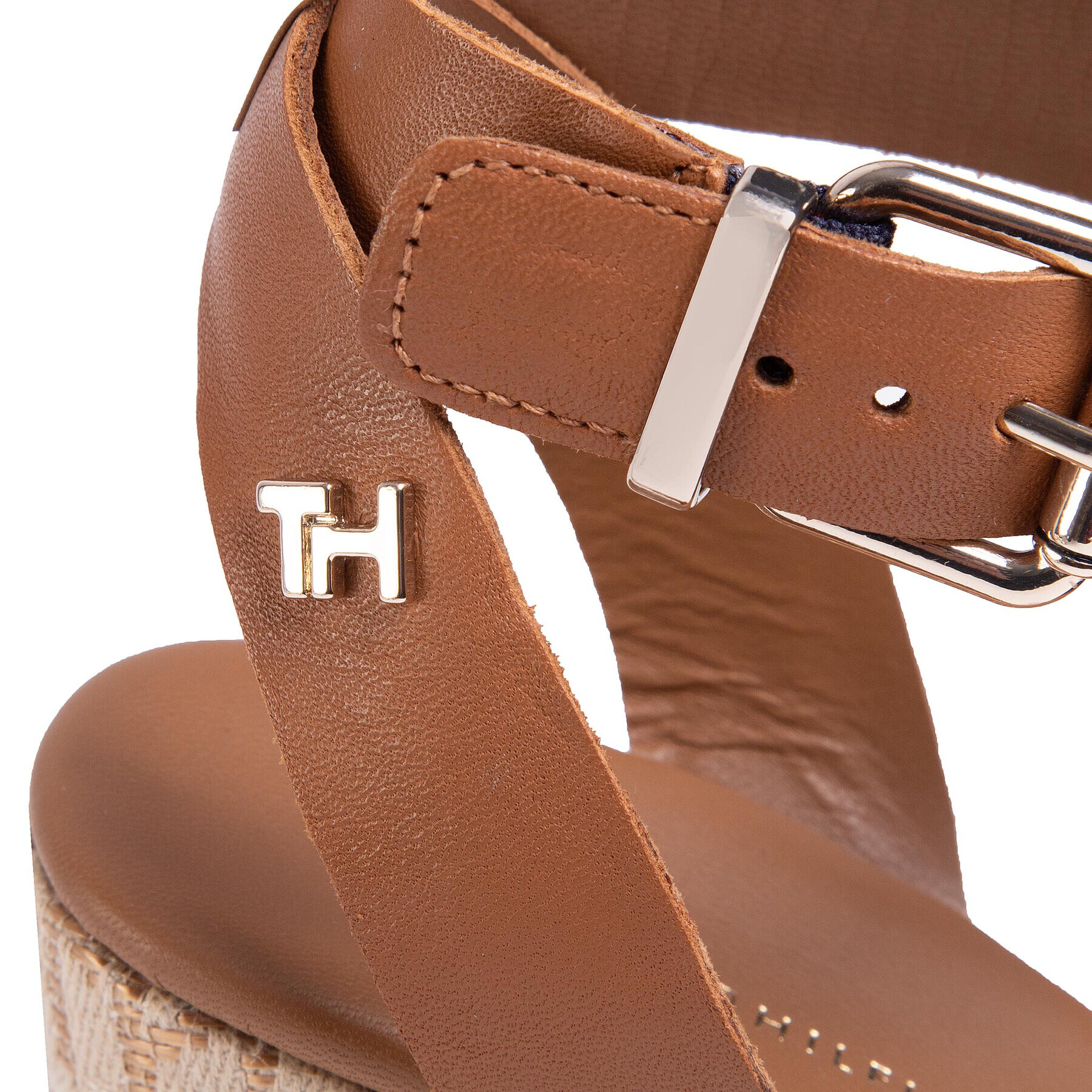 Tommy Hilfiger Еспадрили Th Raffia High Wedge Sandal FW0FW04842 Кафяв - Pepit.bg