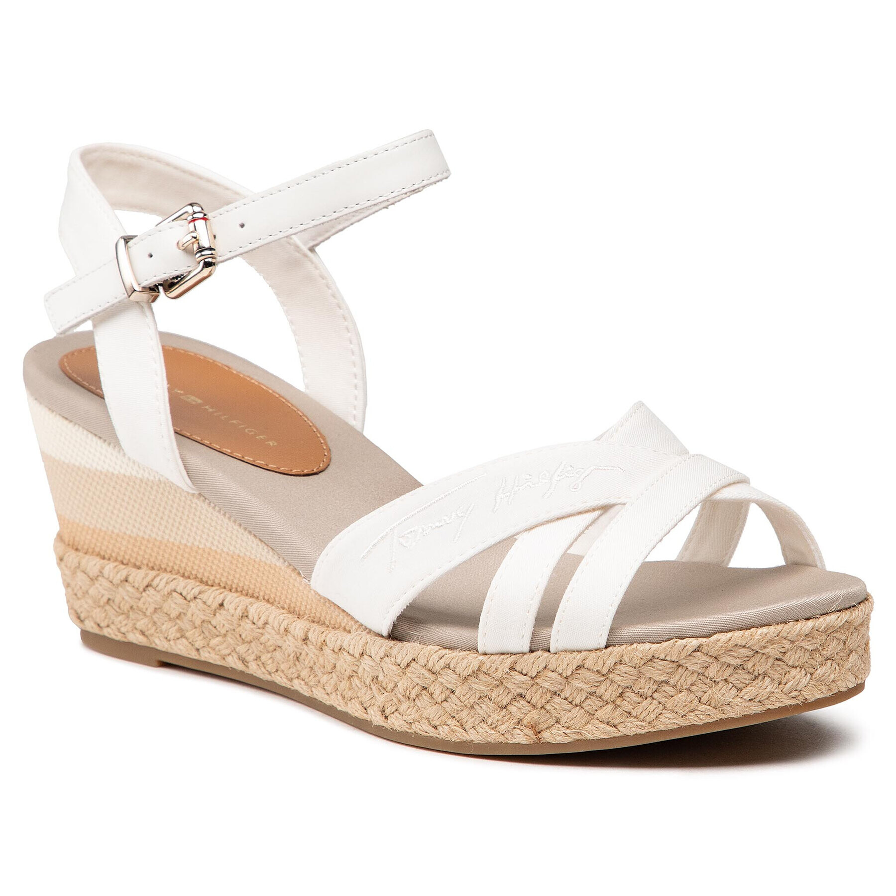 Tommy Hilfiger Еспадрили Tommy Gradient Mid Wedge Sandal FW0FW05627 Бял - Pepit.bg