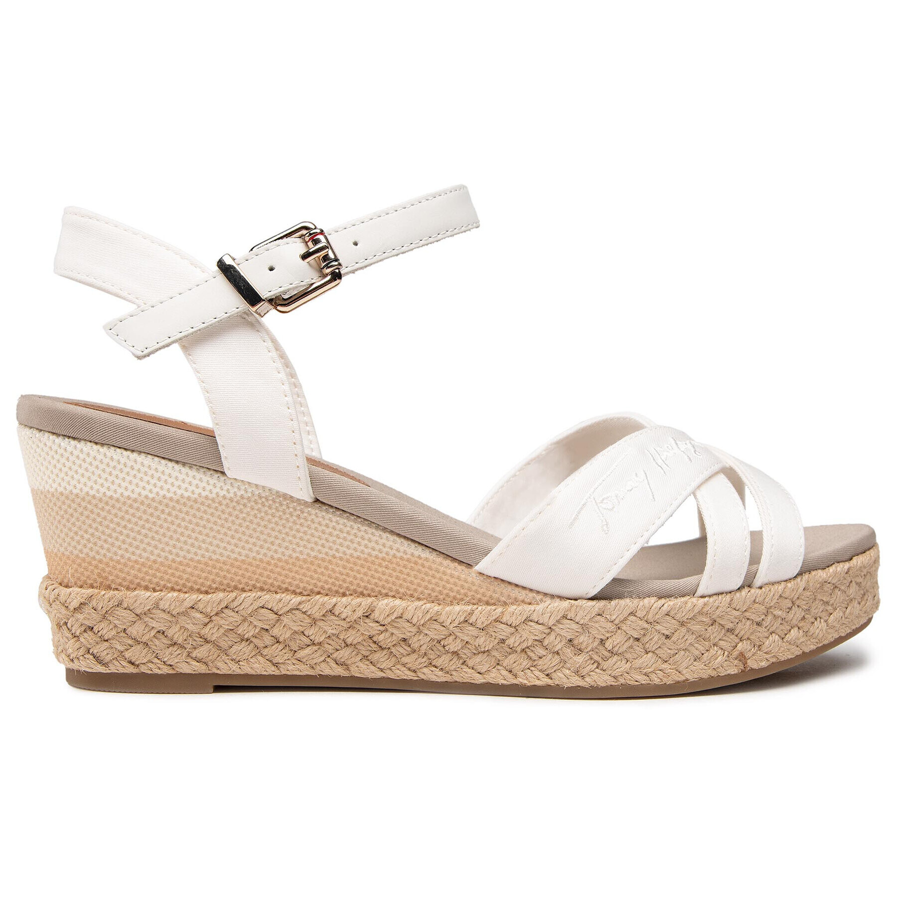 Tommy Hilfiger Еспадрили Tommy Gradient Mid Wedge Sandal FW0FW05627 Бял - Pepit.bg