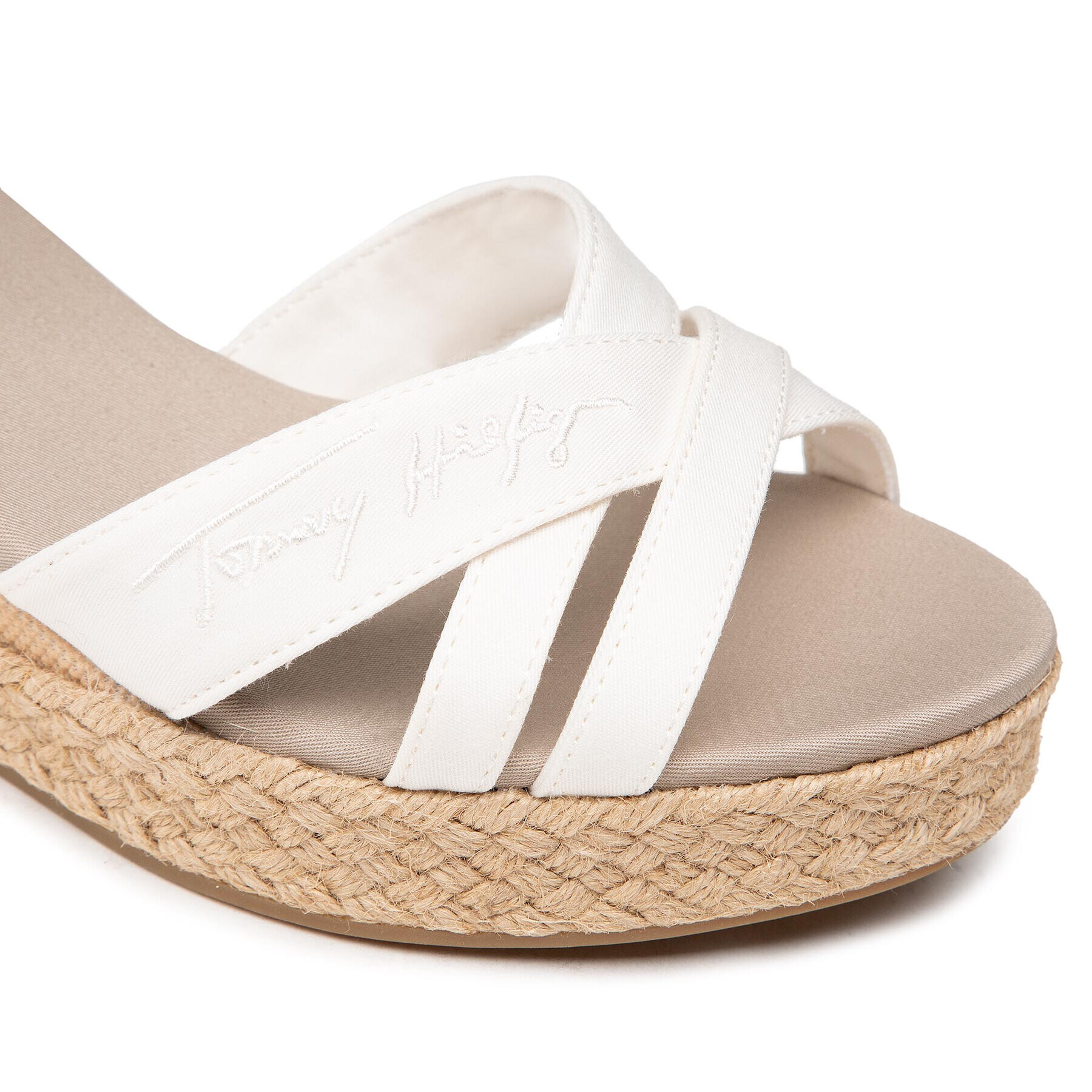 Tommy Hilfiger Еспадрили Tommy Gradient Mid Wedge Sandal FW0FW05627 Бял - Pepit.bg