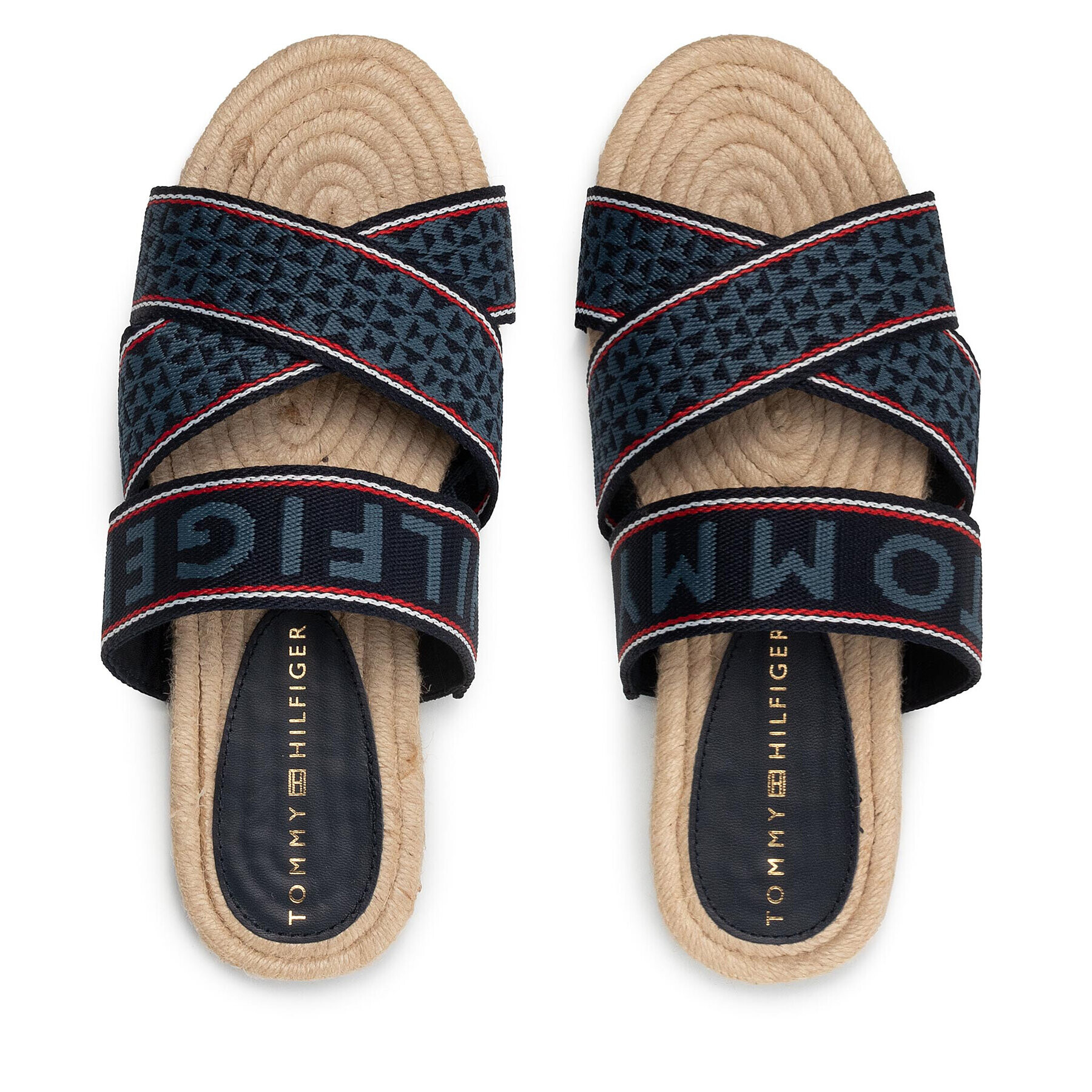 Tommy Hilfiger Еспадрили Webbing Flat Espadrille FW0FW06307 Тъмносин - Pepit.bg