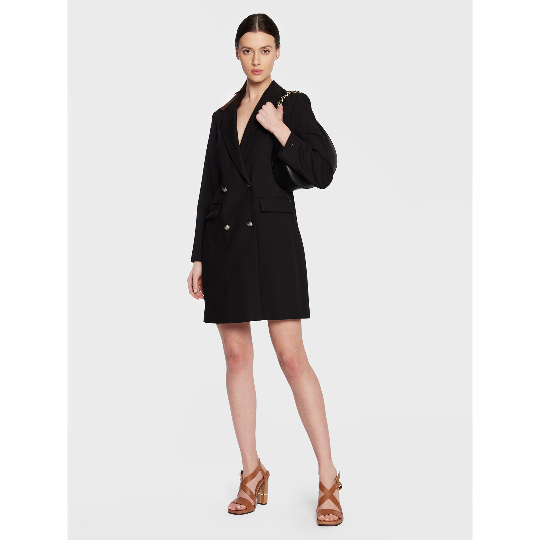 Tommy Hilfiger Ежедневна рокля By Night WW0WW37334 Черен Oversize - Pepit.bg