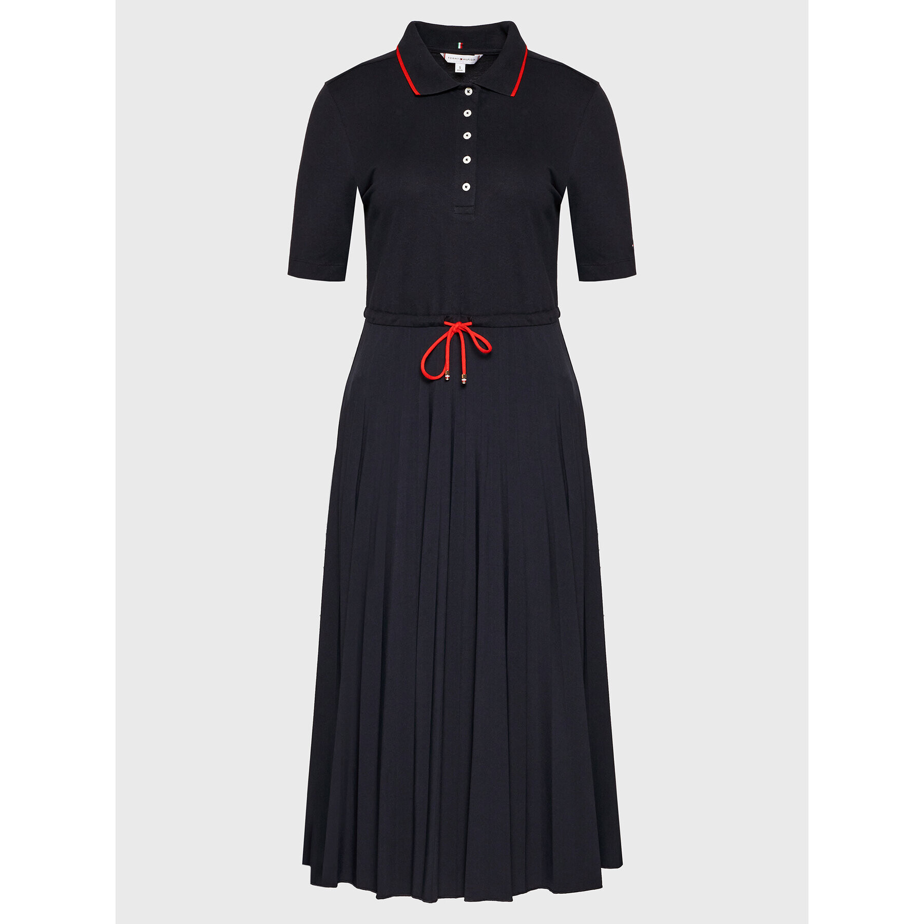 Tommy Hilfiger Ежедневна рокля Pleated Flare WW0WW33923 Тъмносин Regular Fit - Pepit.bg