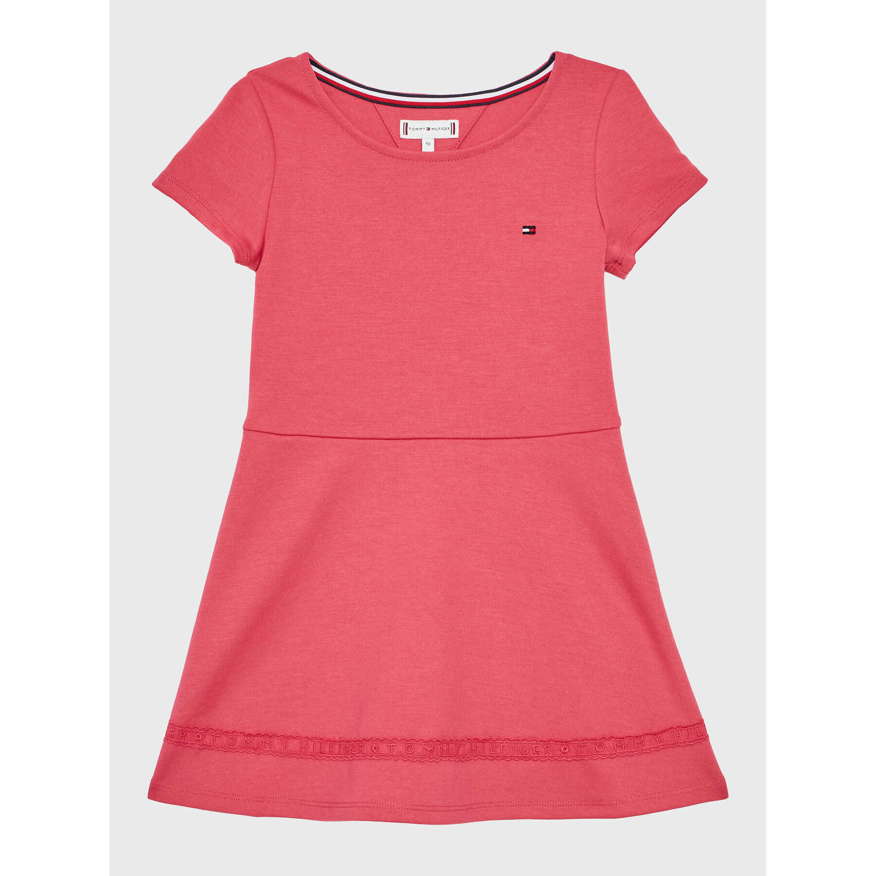 Tommy Hilfiger Ежедневна рокля Punto Skater KG0KG07022 D Розов Regular Fit - Pepit.bg