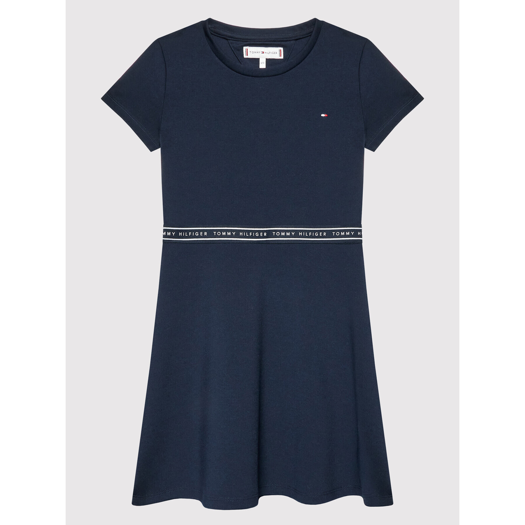 Tommy Hilfiger Ежедневна рокля Tape Punto Skater KG0KG06748 D Тъмносин Regular Fit - Pepit.bg