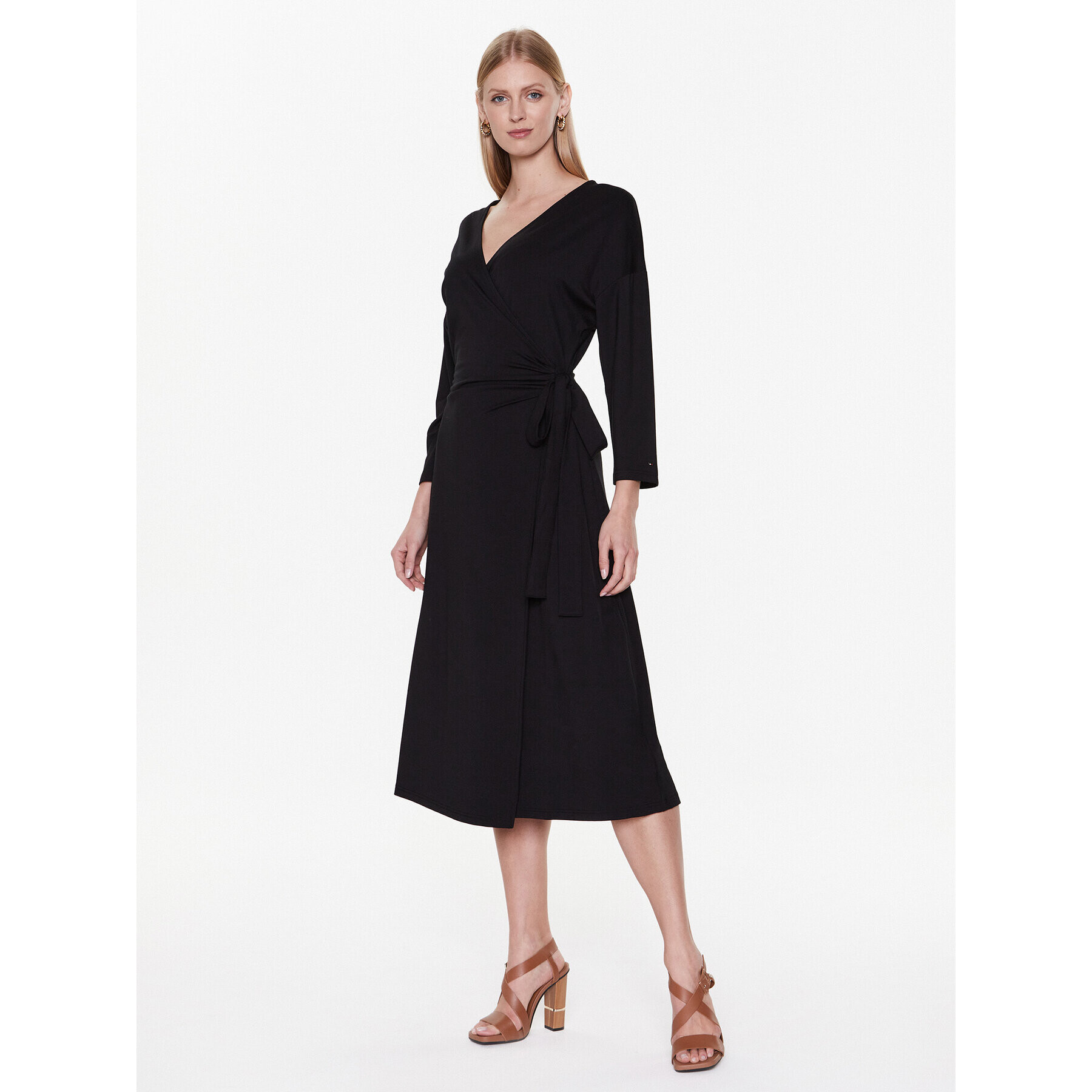 Tommy Hilfiger Ежедневна рокля Wrap WW0WW37101 Черен Regular Fit - Pepit.bg