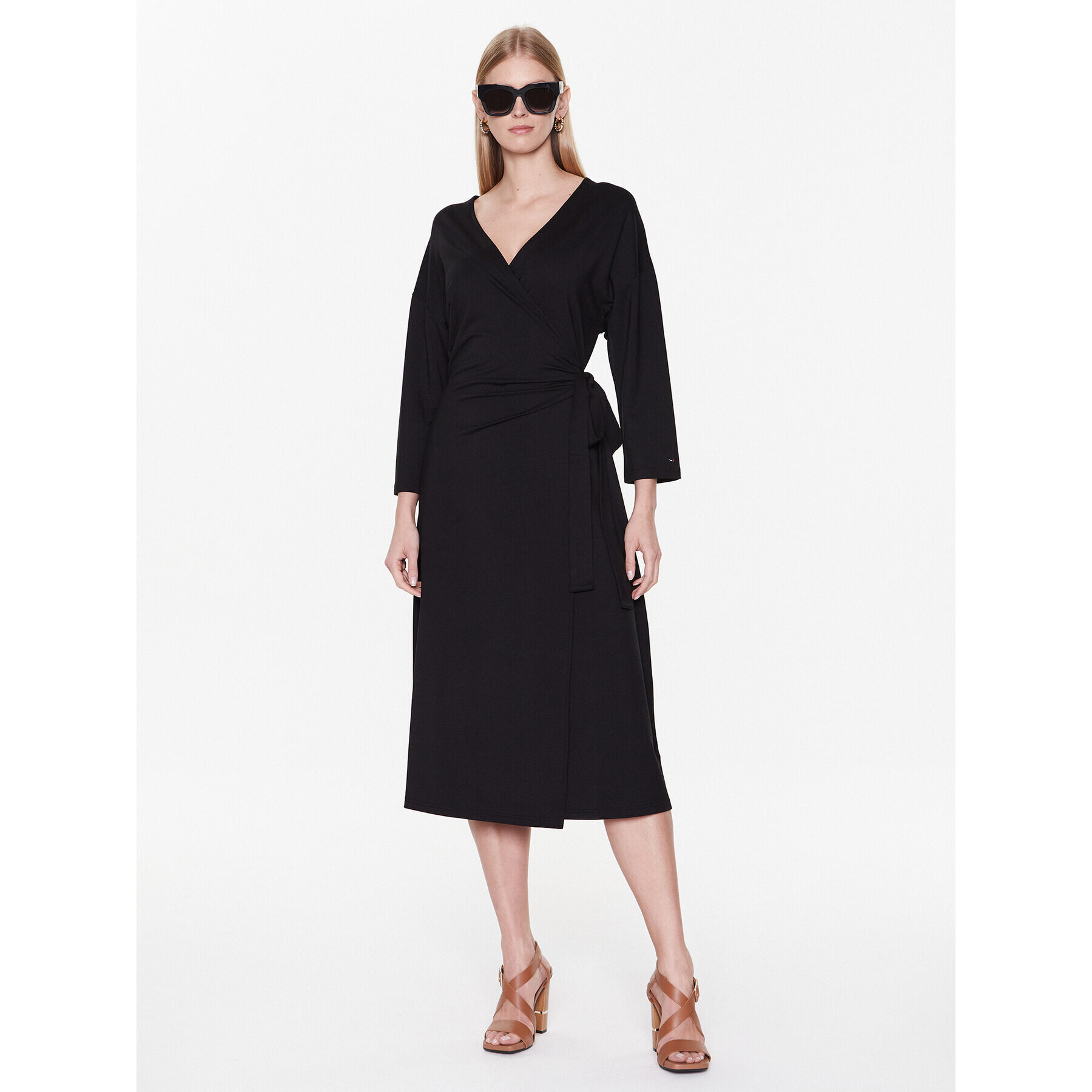 Tommy Hilfiger Ежедневна рокля Wrap WW0WW37101 Черен Regular Fit - Pepit.bg