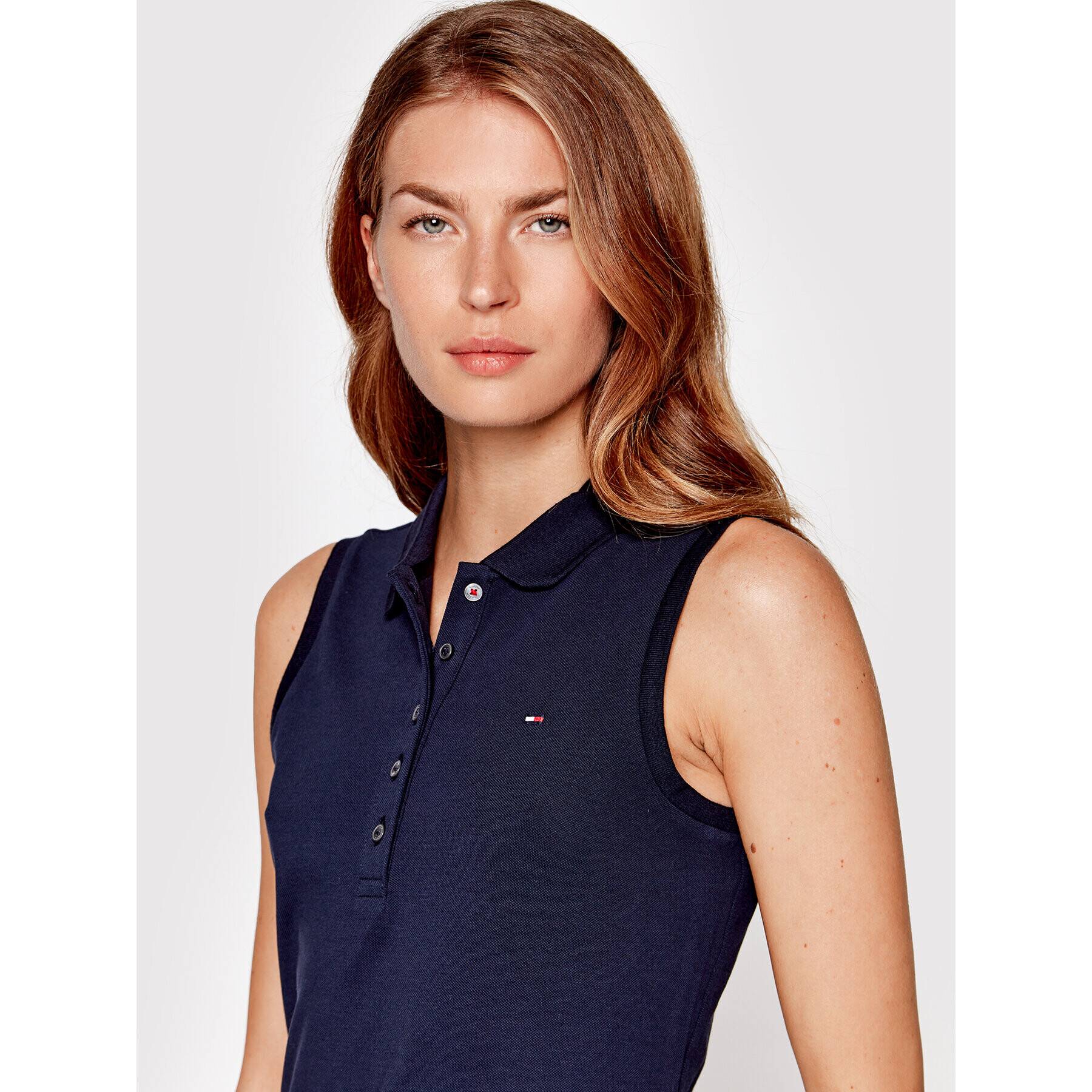 Tommy Hilfiger Ежедневна рокля WW0WW31240 Тъмносин Slim Fit - Pepit.bg