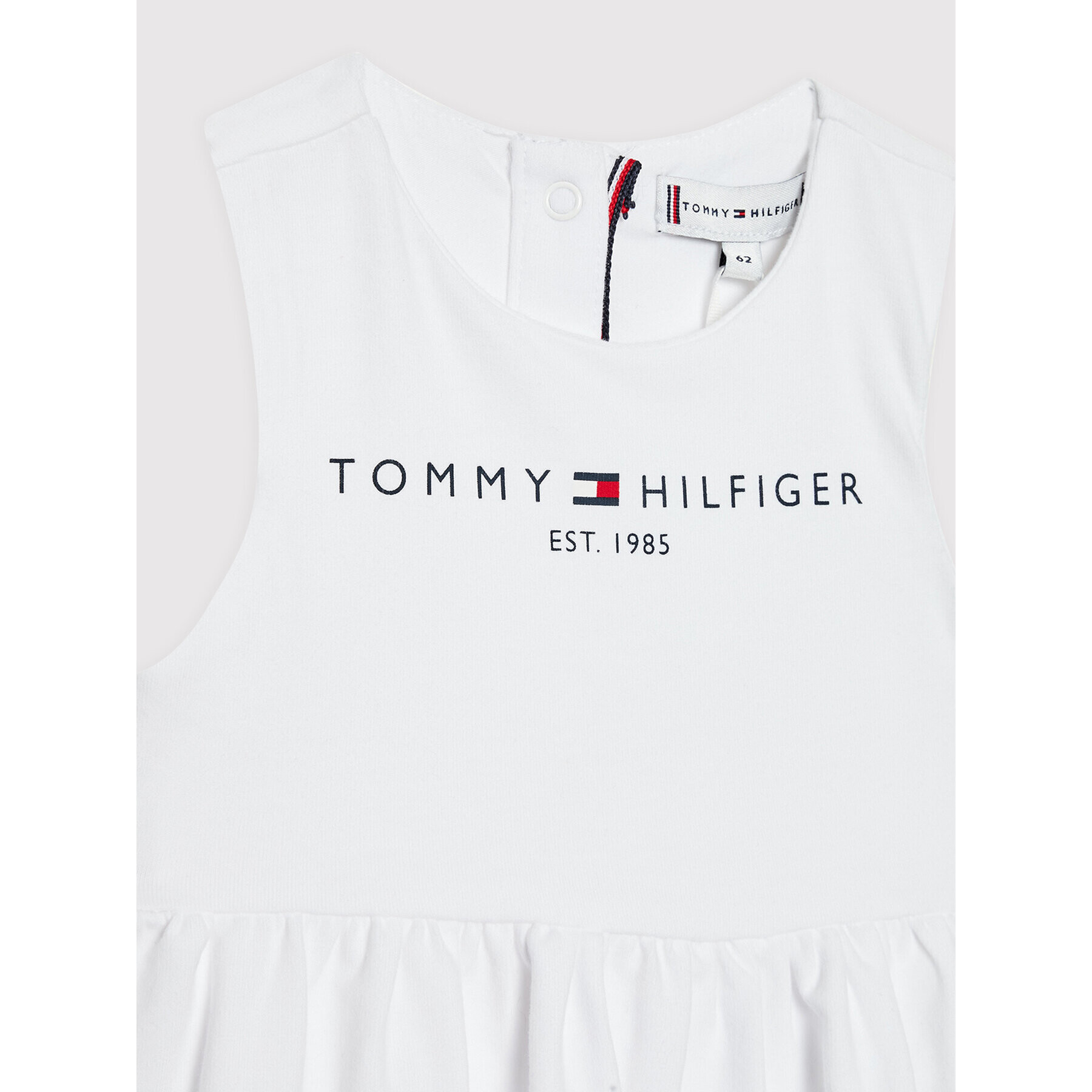 Tommy Hilfiger Ежедневна рокля Essential KN0KN01437 Бял Regular Fit - Pepit.bg