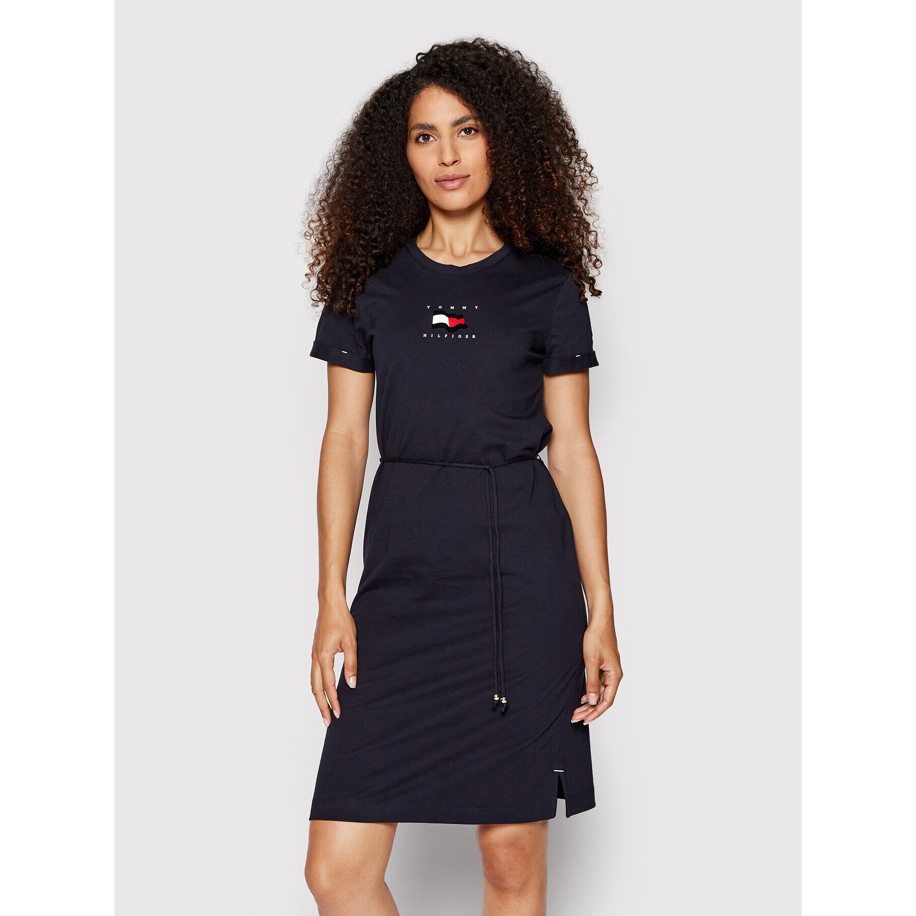 Tommy Hilfiger Ежедневна рокля Flock Flag WW0WW33505 Тъмносин Regular Fit - Pepit.bg