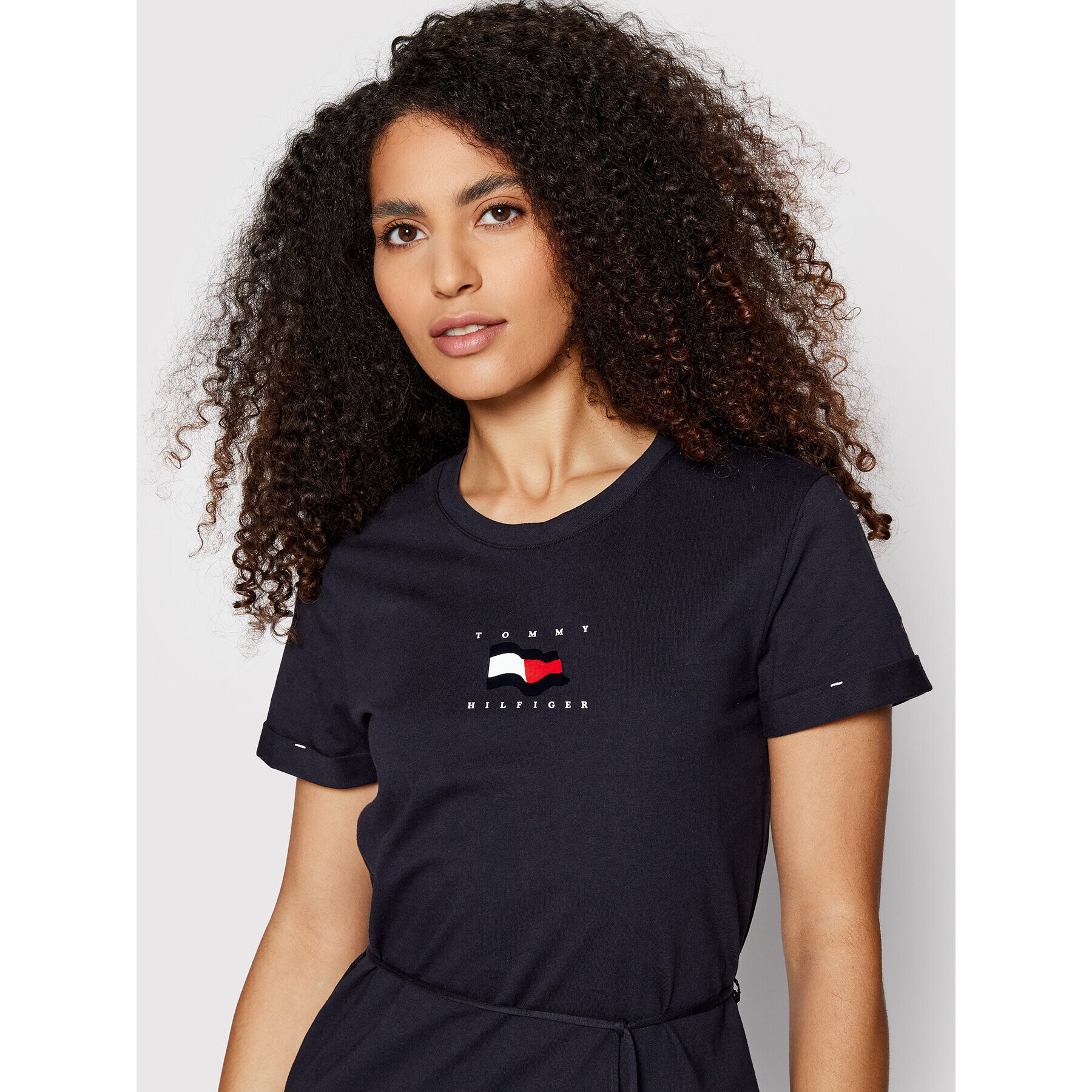 Tommy Hilfiger Ежедневна рокля Flock Flag WW0WW33505 Тъмносин Regular Fit - Pepit.bg