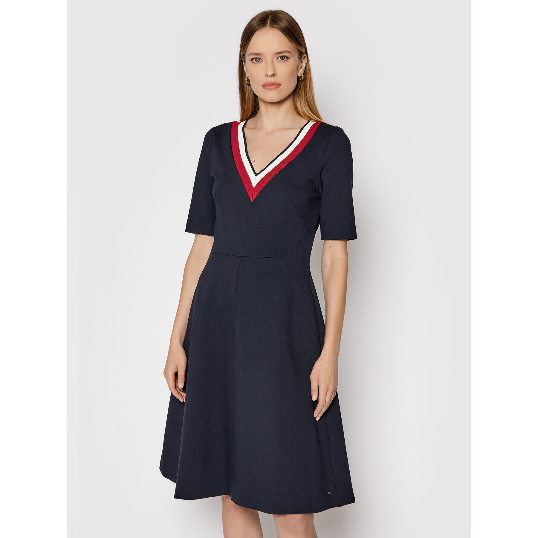 Tommy Hilfiger Ежедневна рокля Punto WW0WW29953 Тъмносин Regular Fit - Pepit.bg