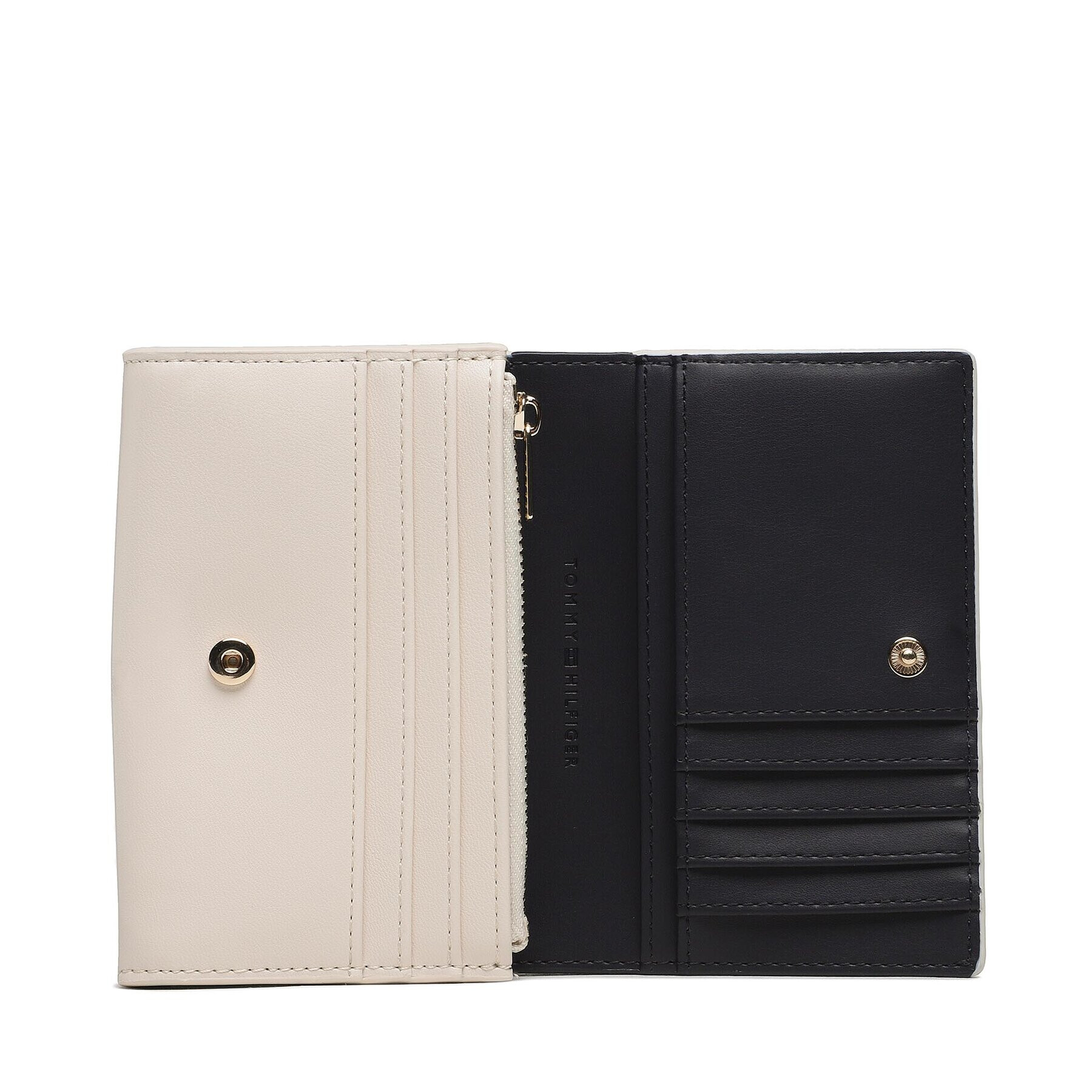 Tommy Hilfiger Голям дамски портфейл Th Chic Med Flap Wallet AW0AW14887 Бежов - Pepit.bg