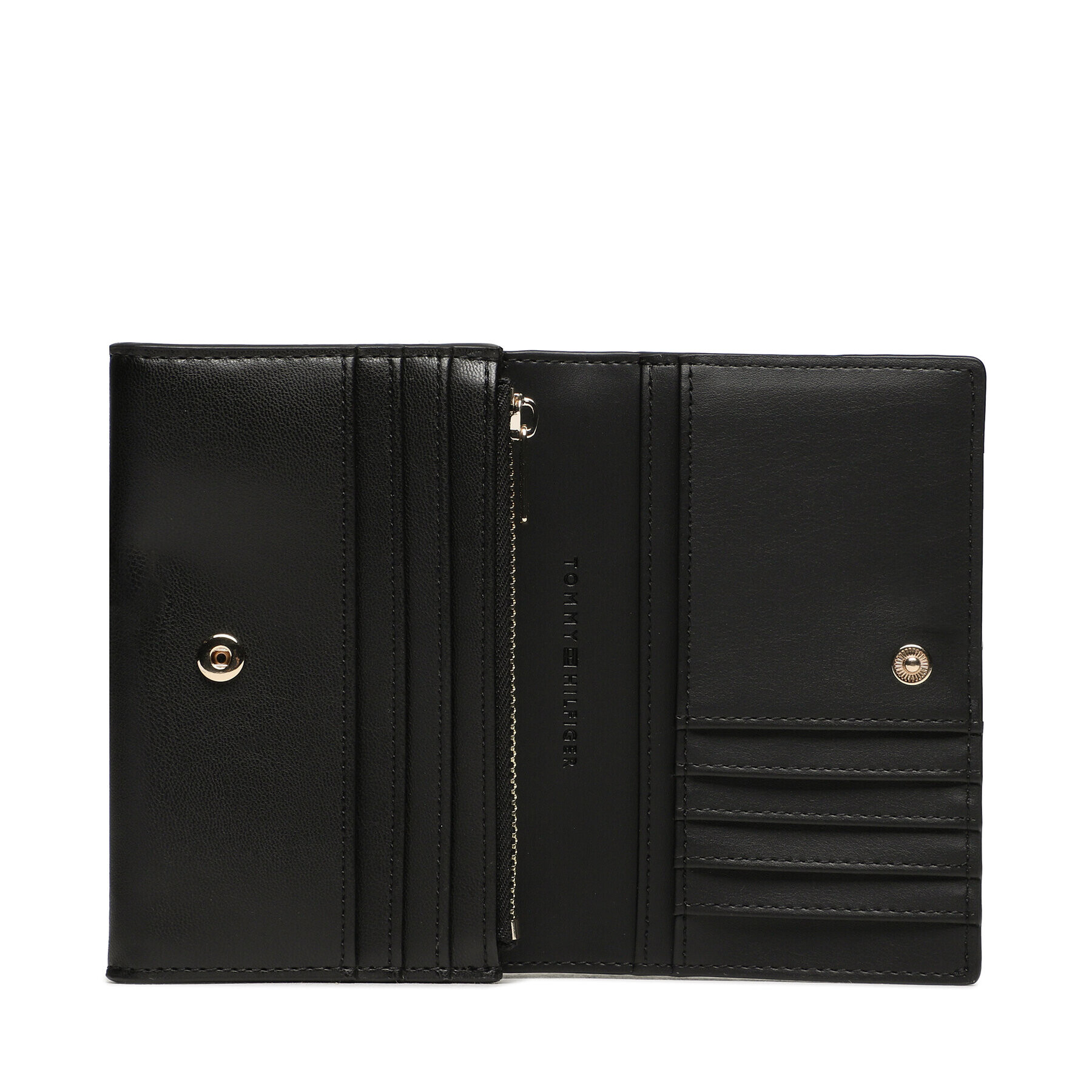 Tommy Hilfiger Голям дамски портфейл Th Chic Med Flap Wallet AW0AW14887 Черен - Pepit.bg