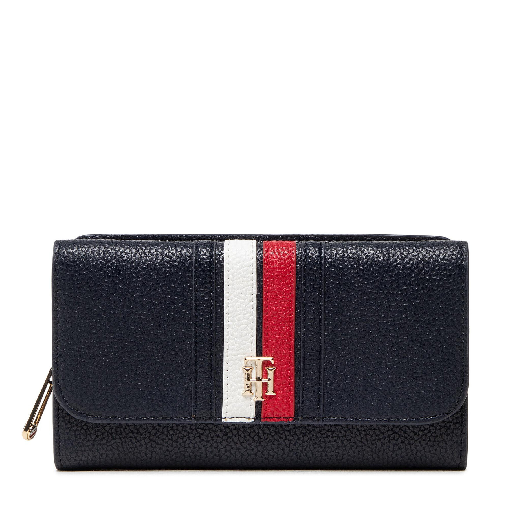 Tommy Hilfiger Голям дамски портфейл Th Element Large Flap Corp AW0AW13631 Тъмносин - Pepit.bg