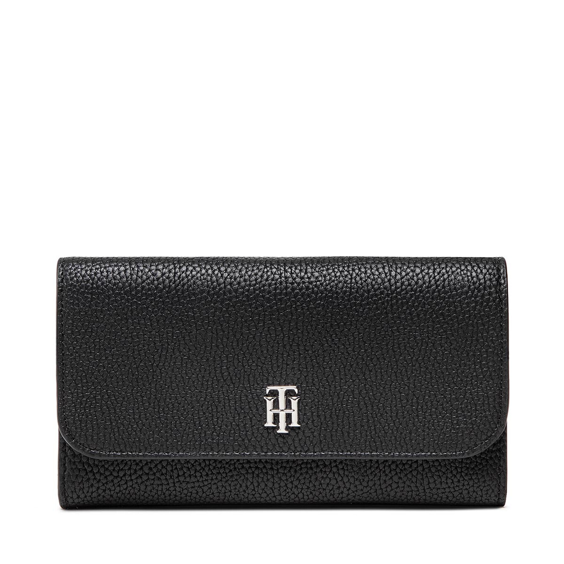 Tommy Hilfiger Голям дамски портфейл Th Element Large Flap Wallet AW0AW13663 Черен - Pepit.bg