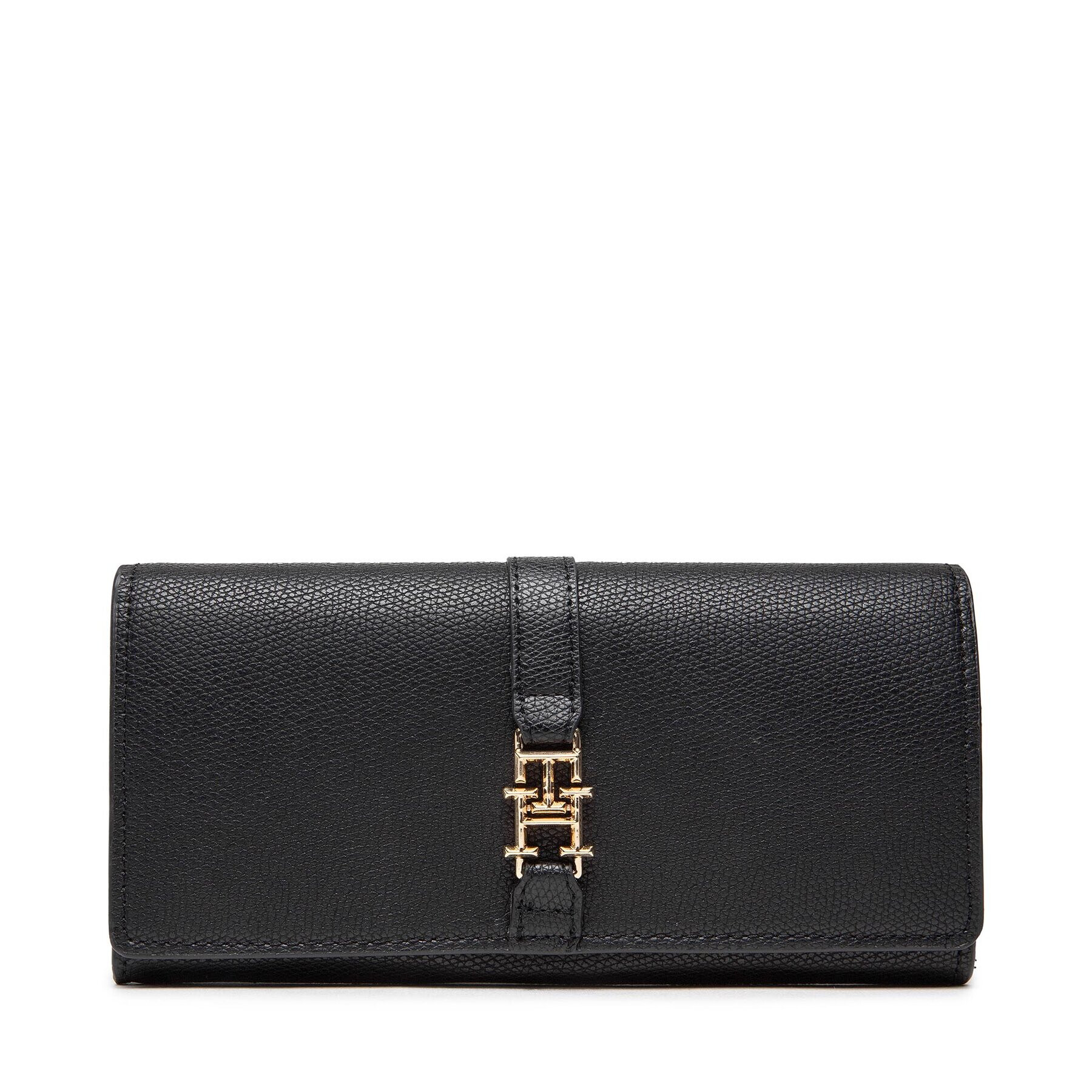 Tommy Hilfiger Голям дамски портфейл Th Plush Lrg Flap Wallet AW0AW14234 Черен - Pepit.bg