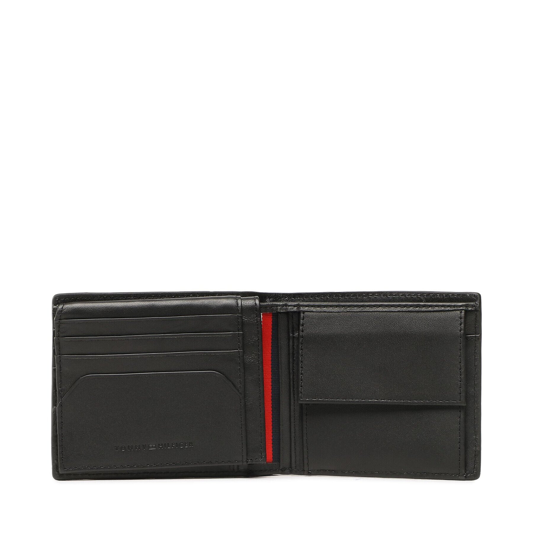 Tommy Hilfiger Голям мъжки портфейл Th Bus Leather Cc Flap And Coin AM0AM10983 Черен - Pepit.bg