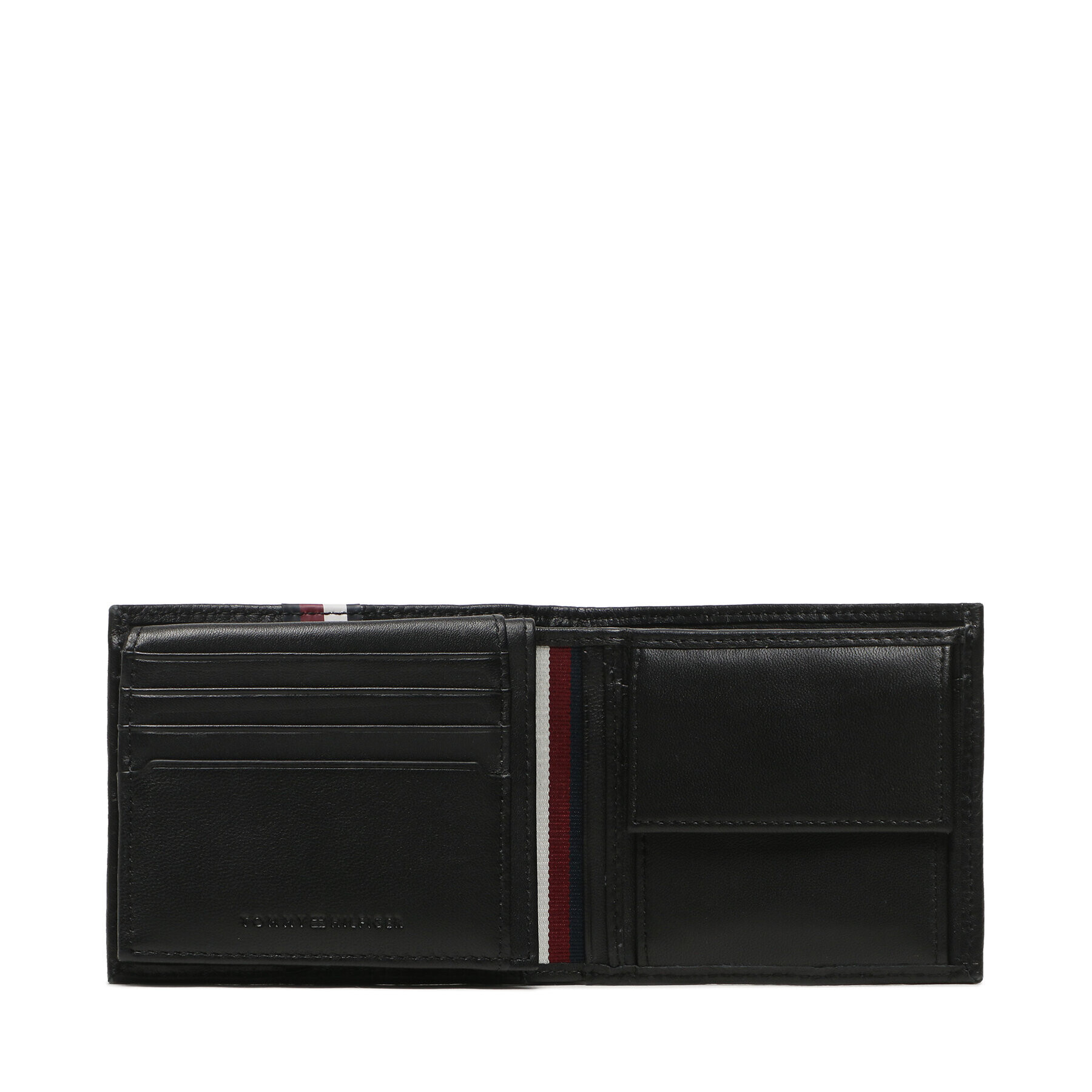 Tommy Hilfiger Голям мъжки портфейл Th Prem Lea Cc Flap And Coin AM0AM11270 Черен - Pepit.bg