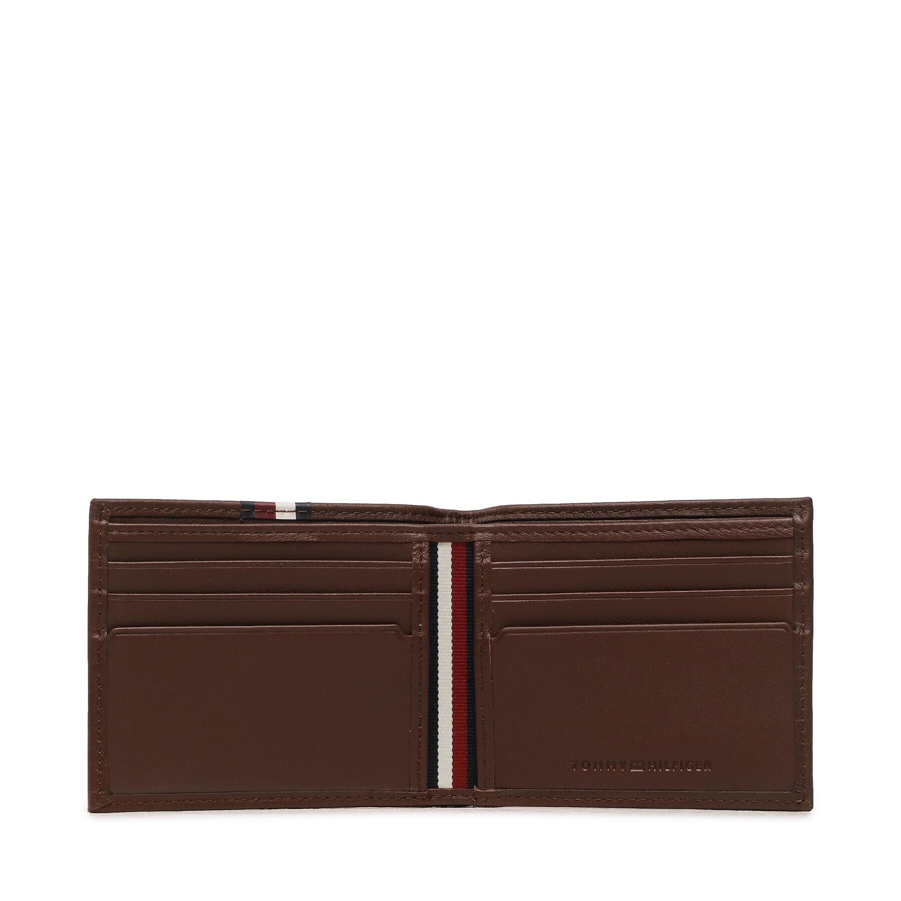 Tommy Hilfiger Голям мъжки портфейл Th Prem Lea Mini Cc Wallet AM0AM11266 Кафяв - Pepit.bg