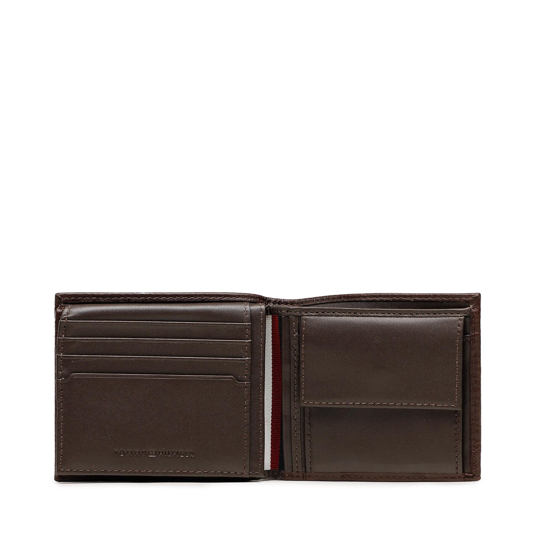 Tommy Hilfiger Голям мъжки портфейл Th Premium Cc Flap And Coin AM0AM10608 Кафяв - Pepit.bg