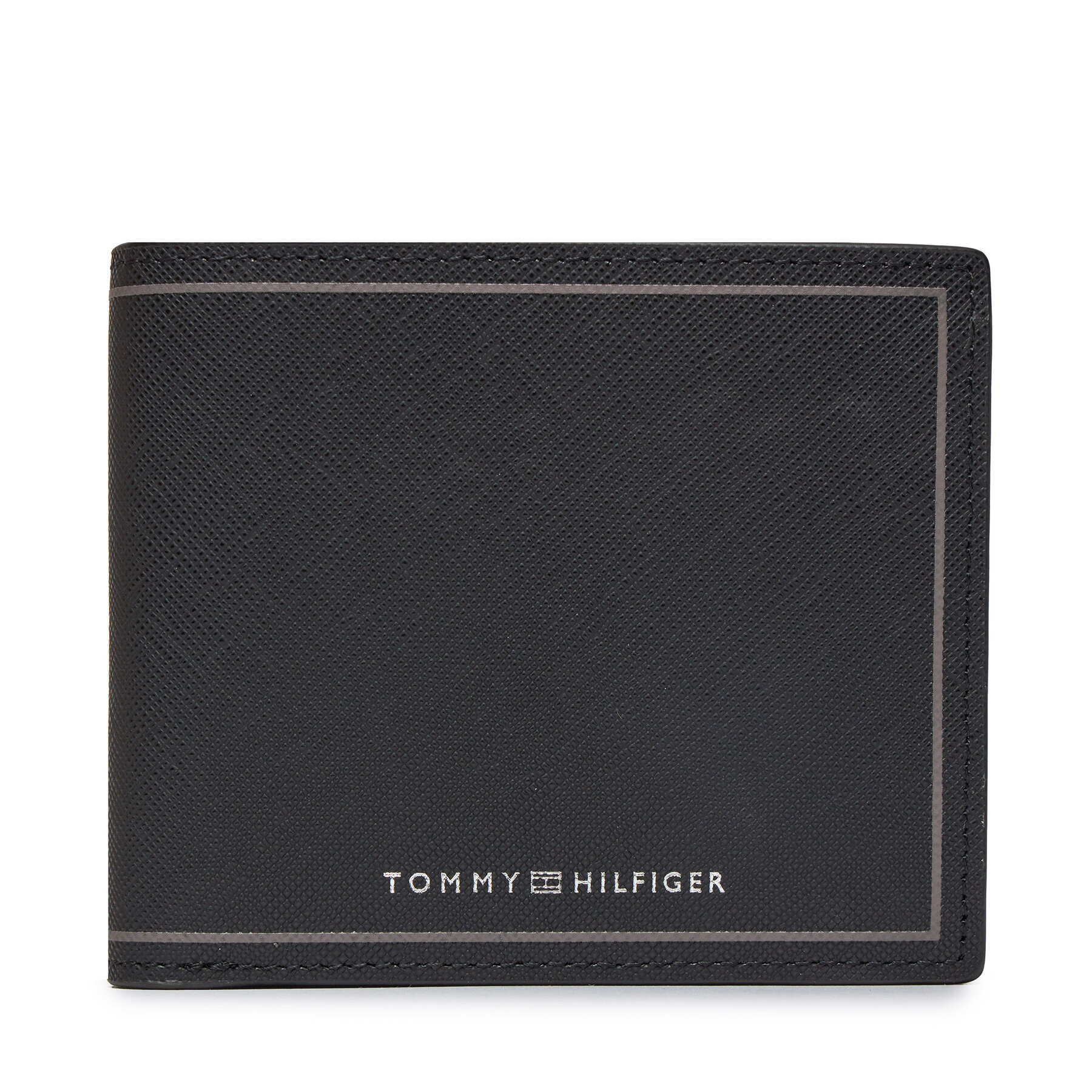 Tommy Hilfiger Голям мъжки портфейл Th Saffiano Cc And Coin AM0AM11859 Черен - Pepit.bg