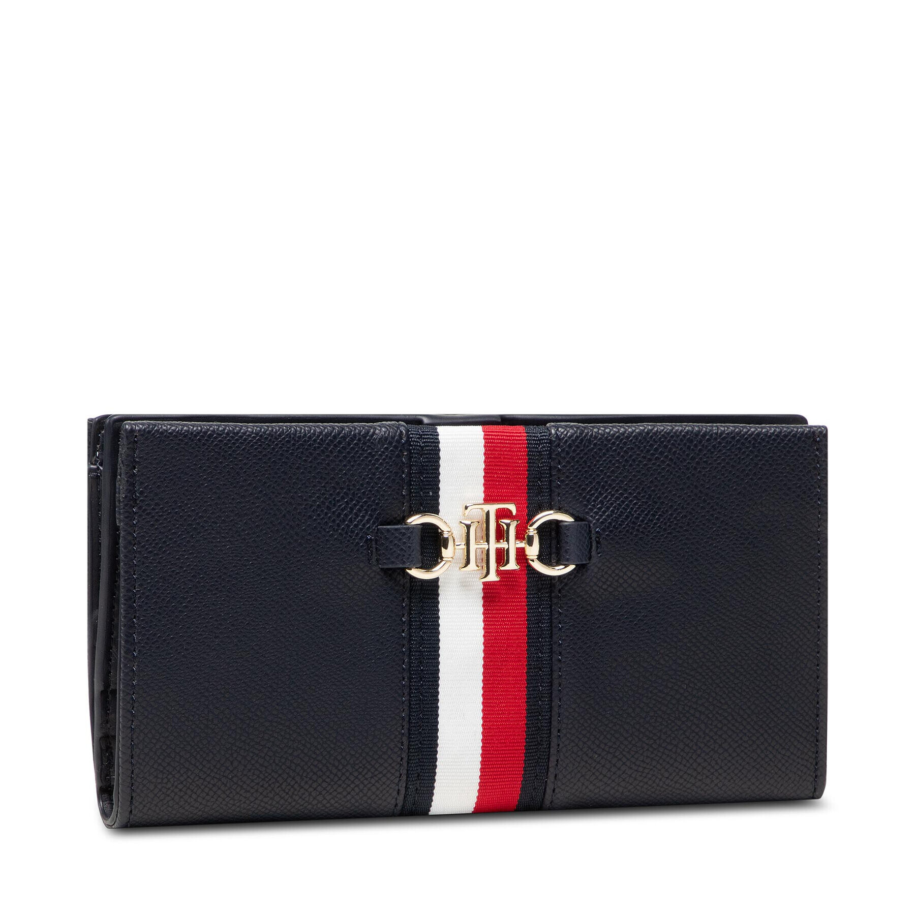 Tommy Hilfiger Голям дамски портфейл Th Club Lrg Wallet AW0AW10550 Тъмносин - Pepit.bg