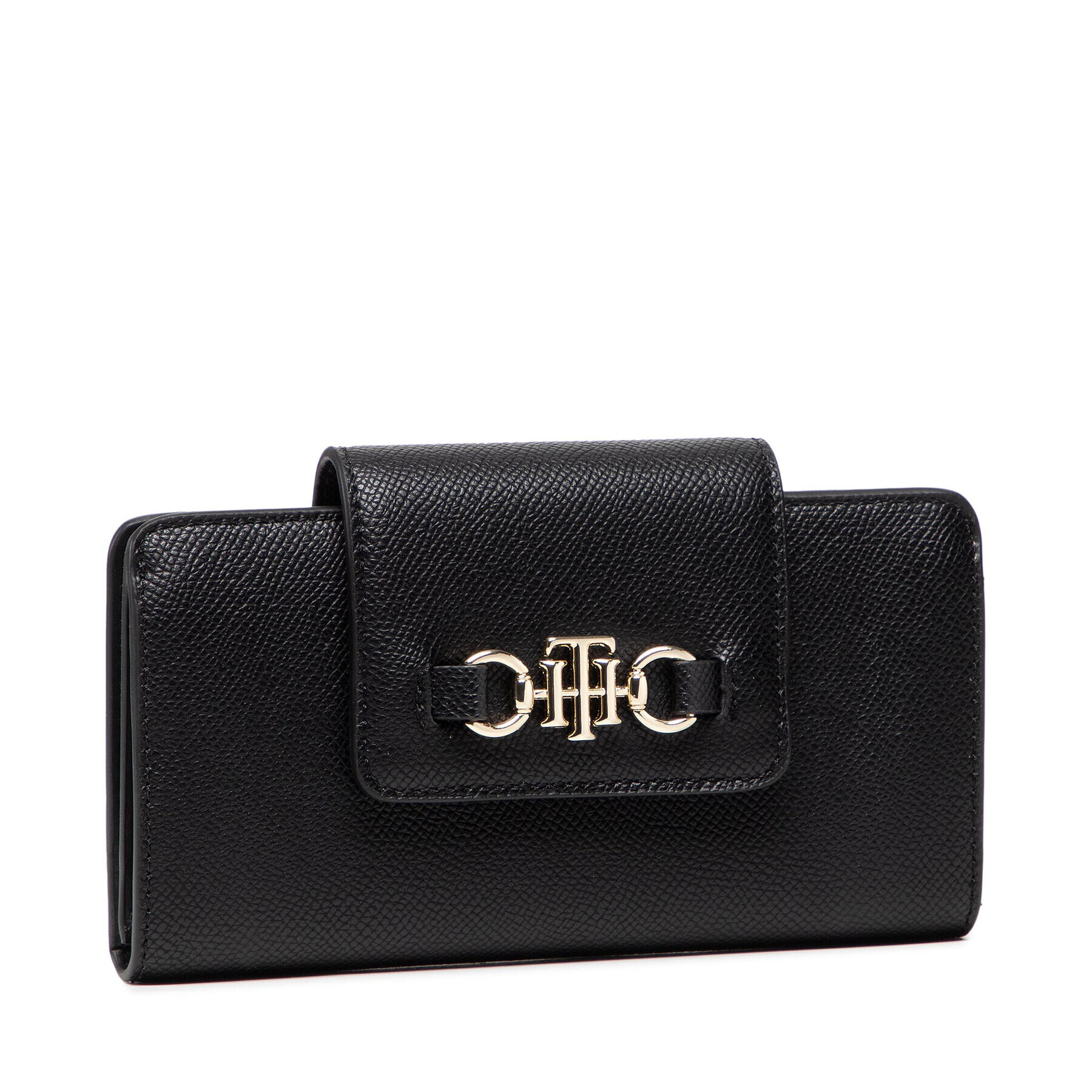 Tommy Hilfiger Голям дамски портфейл Th Club Slim Wallet AW0AW10969 Черен - Pepit.bg