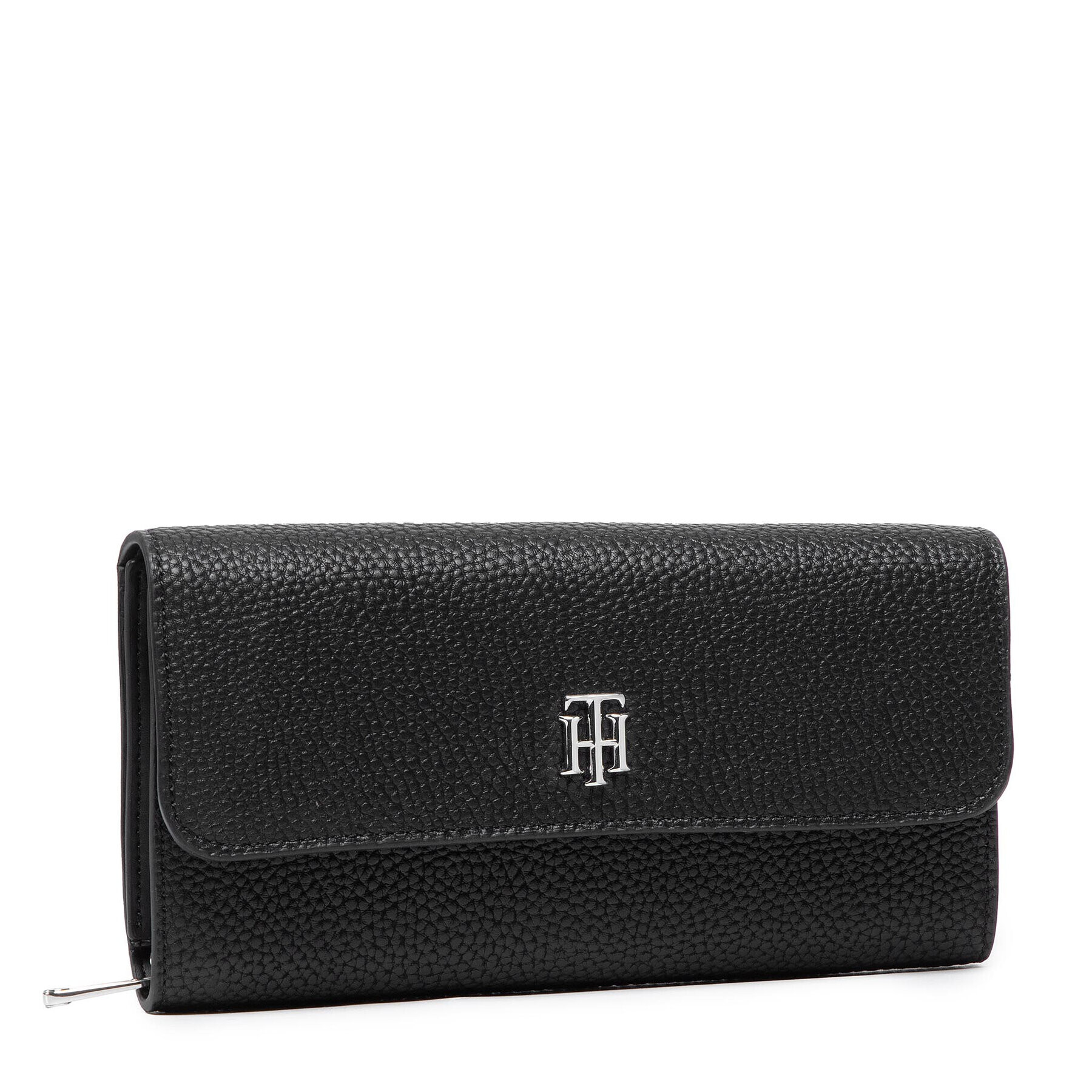 Tommy Hilfiger Голям дамски портфейл Th Element Lrg Flap Wallet AW0AW11624 Черен - Pepit.bg