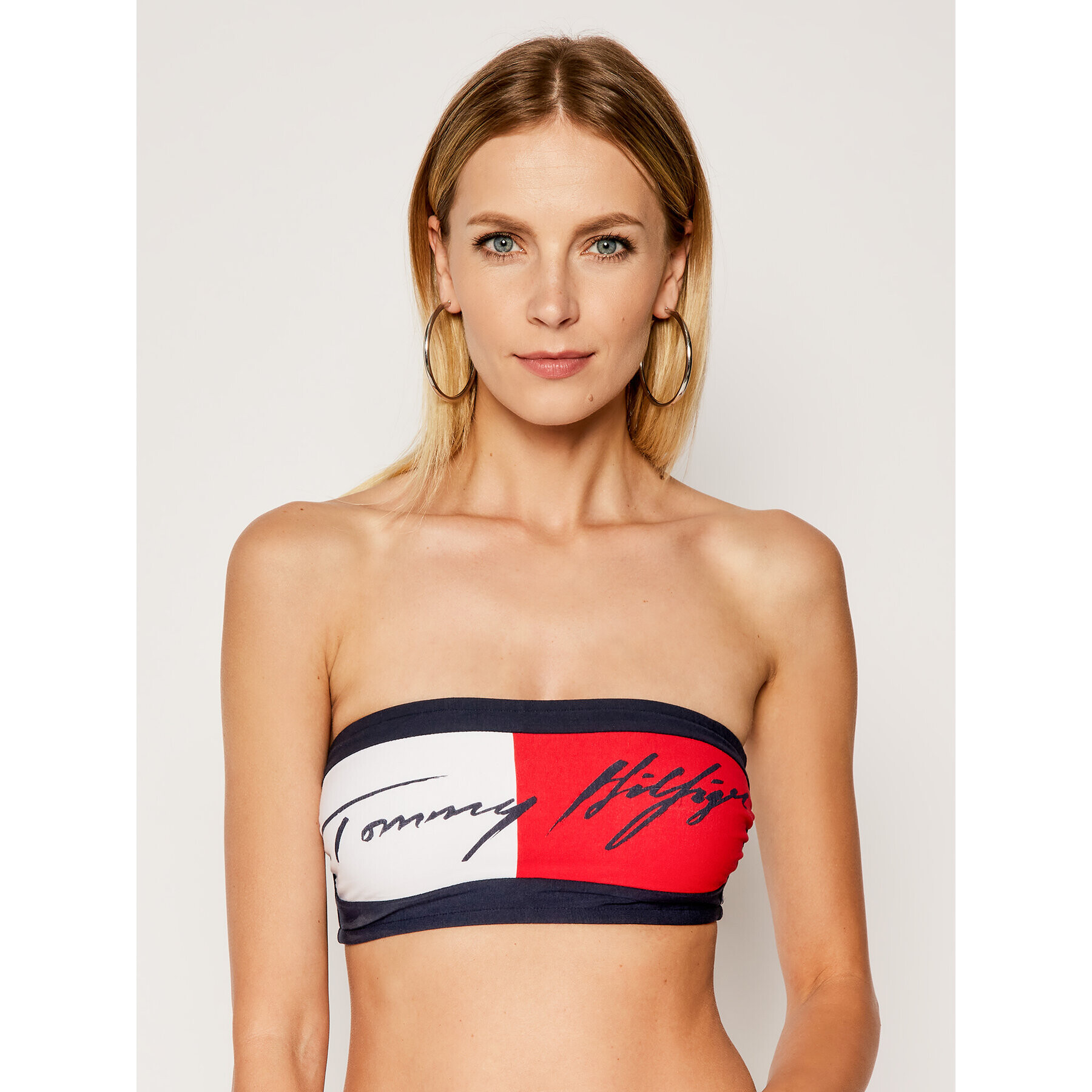 Tommy Hilfiger Горнище на бански Bandeau Signa Ture UW0UW02245 Цветен - Pepit.bg