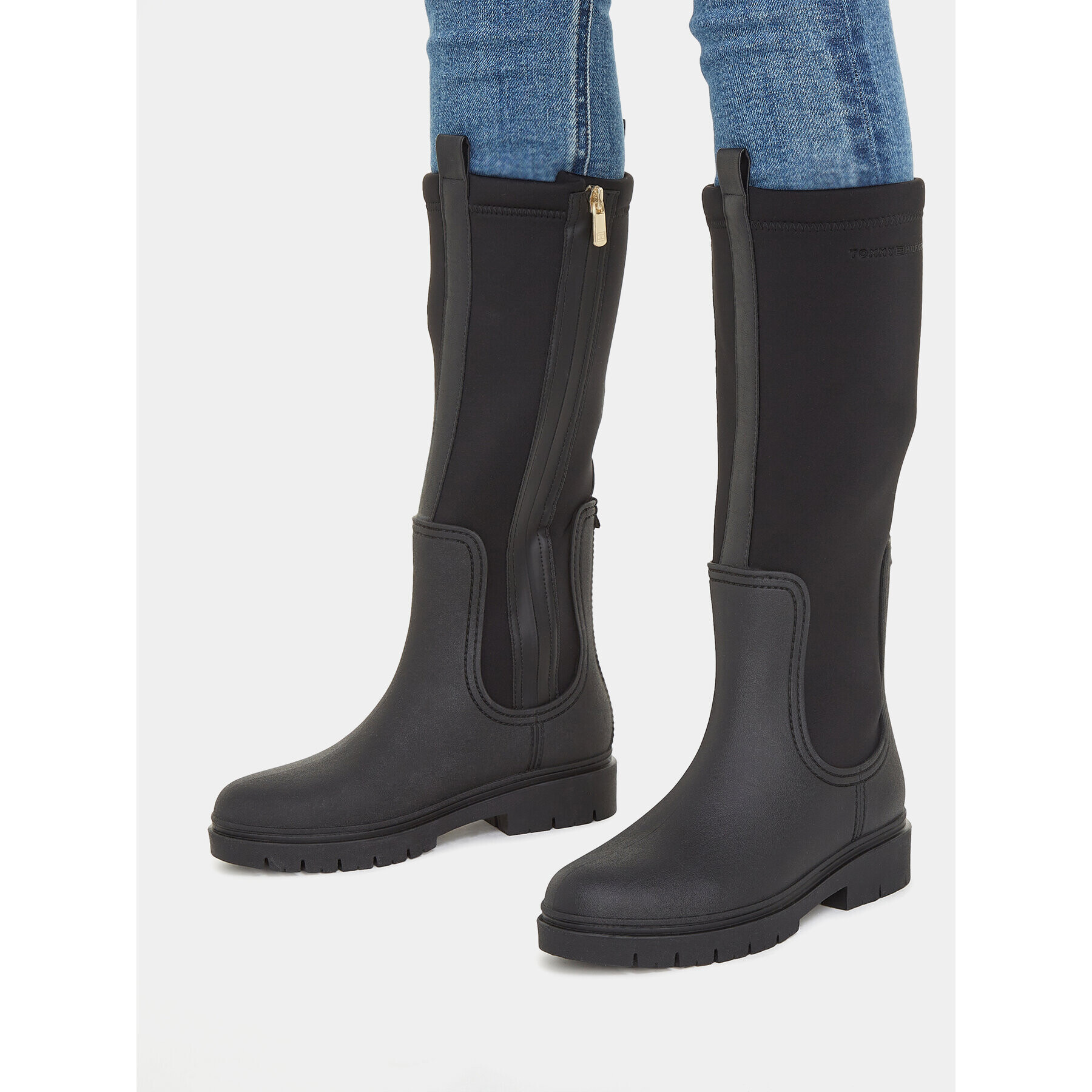 Tommy Hilfiger Гумени ботуши Essential Tommy Rainboot FW0FW07666 Черен - Pepit.bg