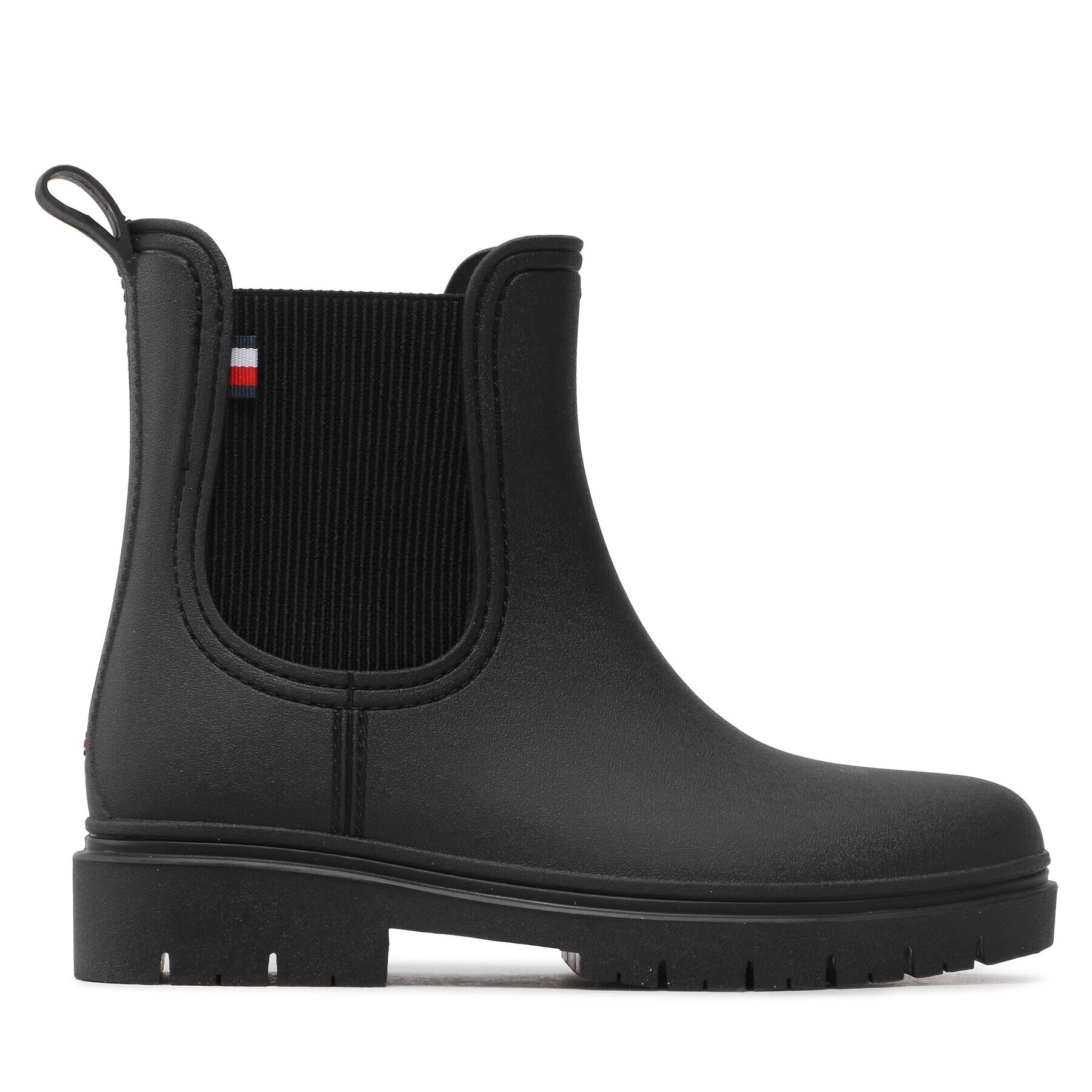 Tommy Hilfiger Гумени ботуши Matt Ankle Rainboot With Elastic FW0FW06897 Черен - Pepit.bg