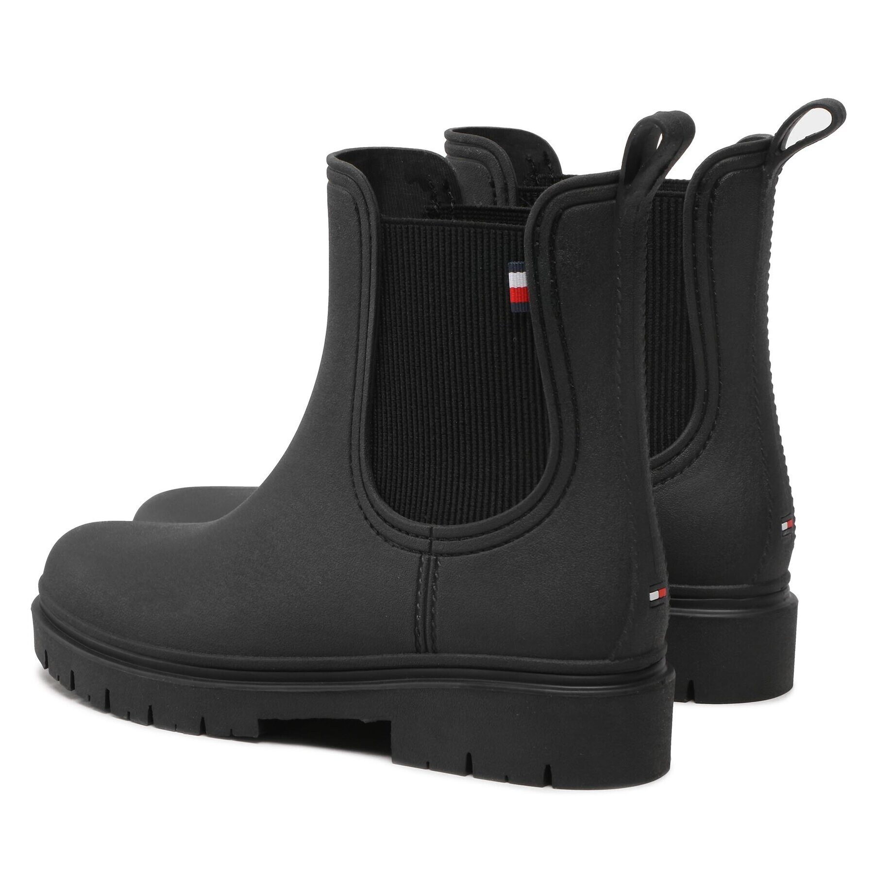 Tommy Hilfiger Гумени ботуши Matt Ankle Rainboot With Elastic FW0FW06897 Черен - Pepit.bg