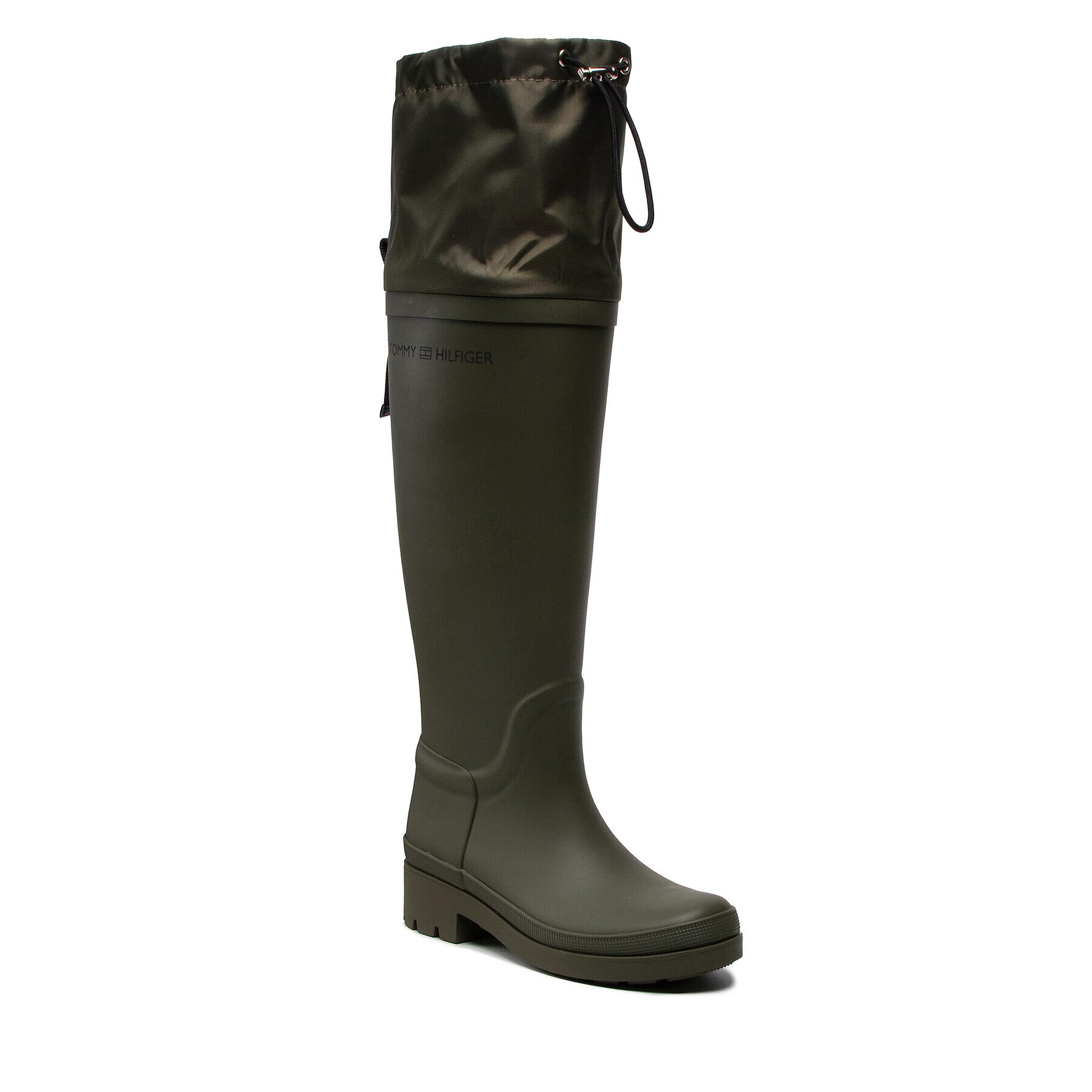 Tommy Hilfiger Гумени ботуши Overknee Rainboot FW0FW06778 Каки - Pepit.bg