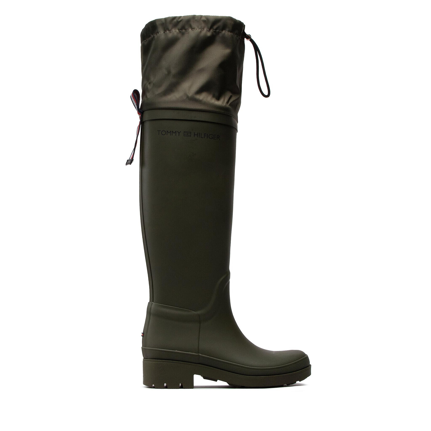 Tommy Hilfiger Гумени ботуши Overknee Rainboot FW0FW06778 Каки - Pepit.bg