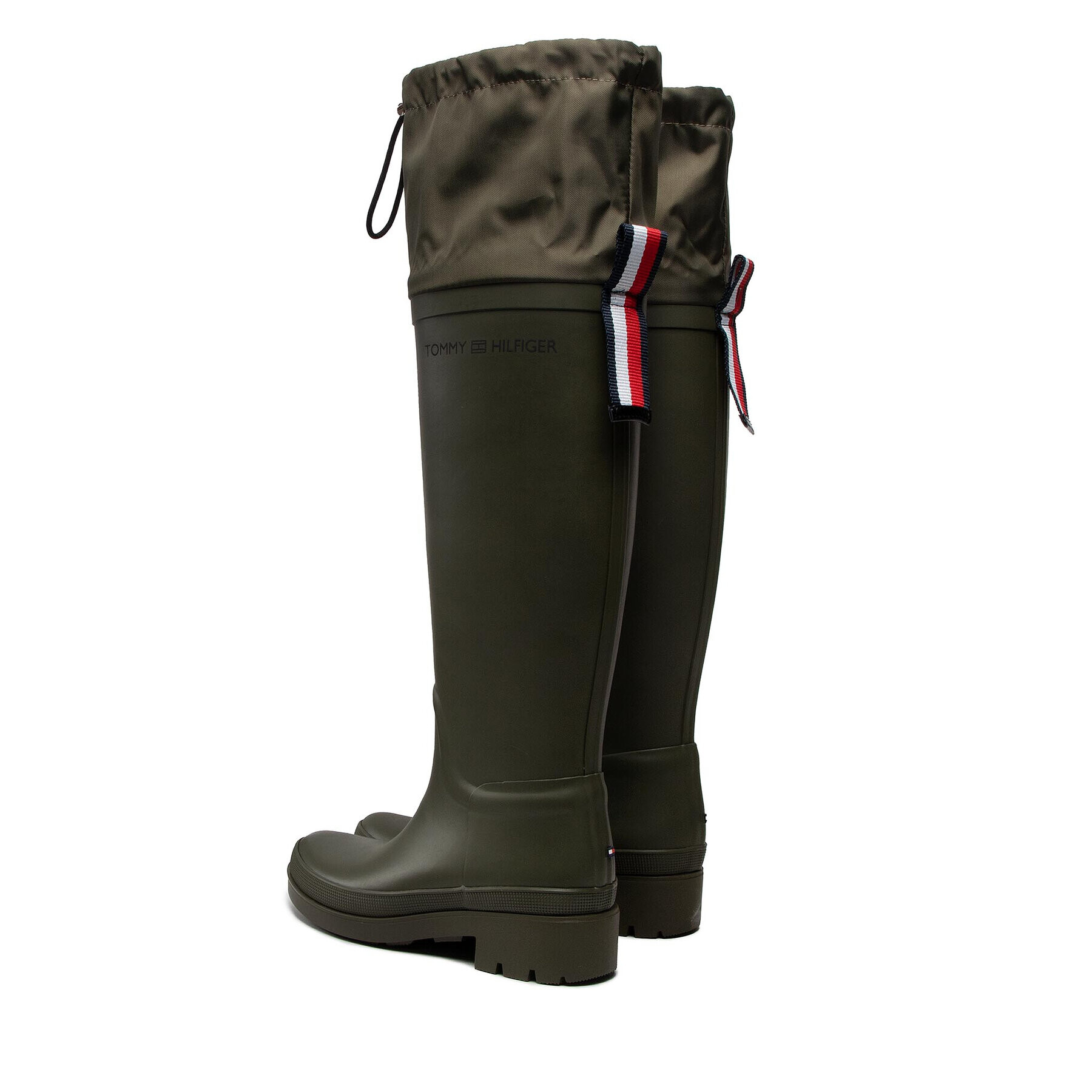 Tommy Hilfiger Гумени ботуши Overknee Rainboot FW0FW06778 Каки - Pepit.bg