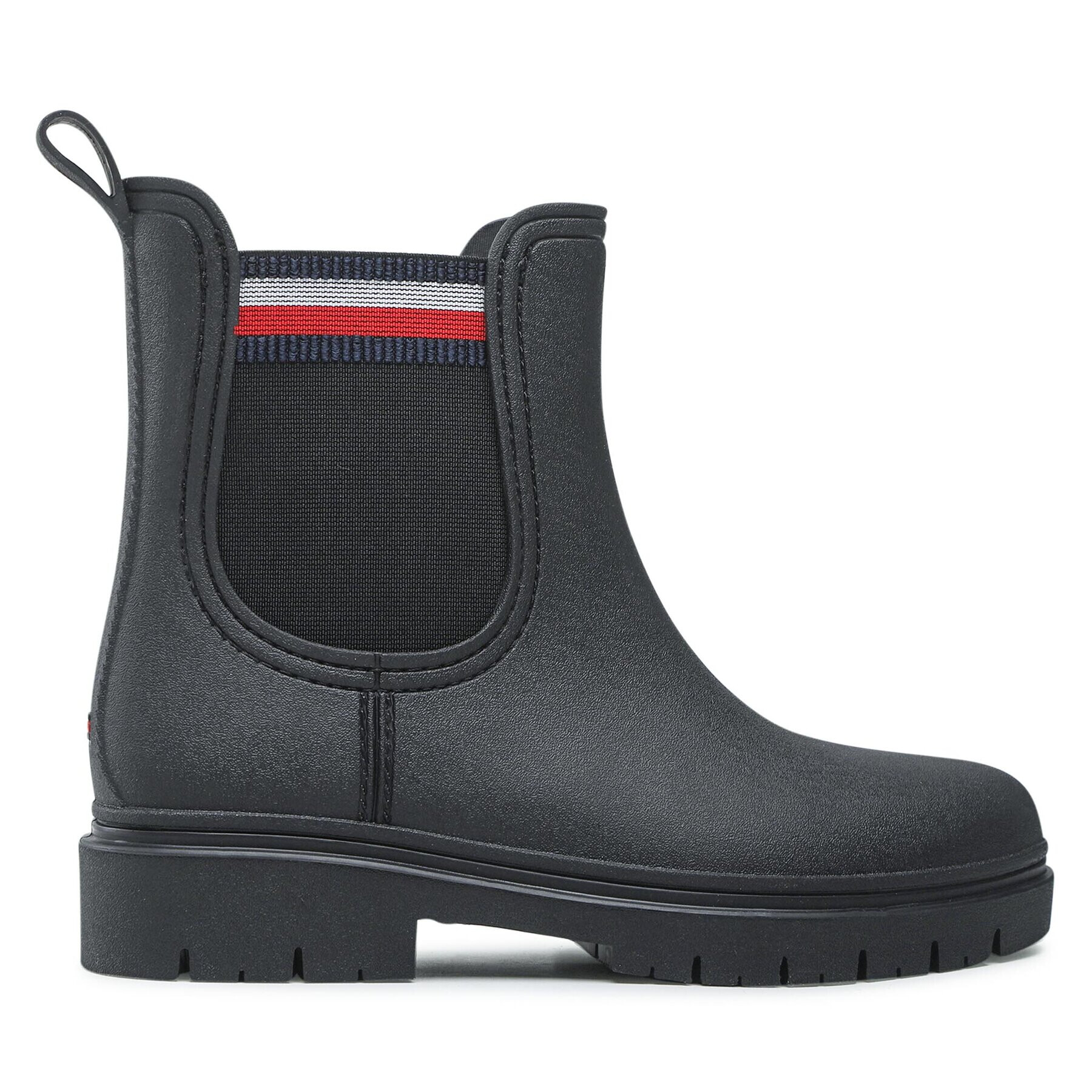 Tommy Hilfiger Гумени ботуши Rain Boot Ankle Elastic FW0FW06774 Черен - Pepit.bg