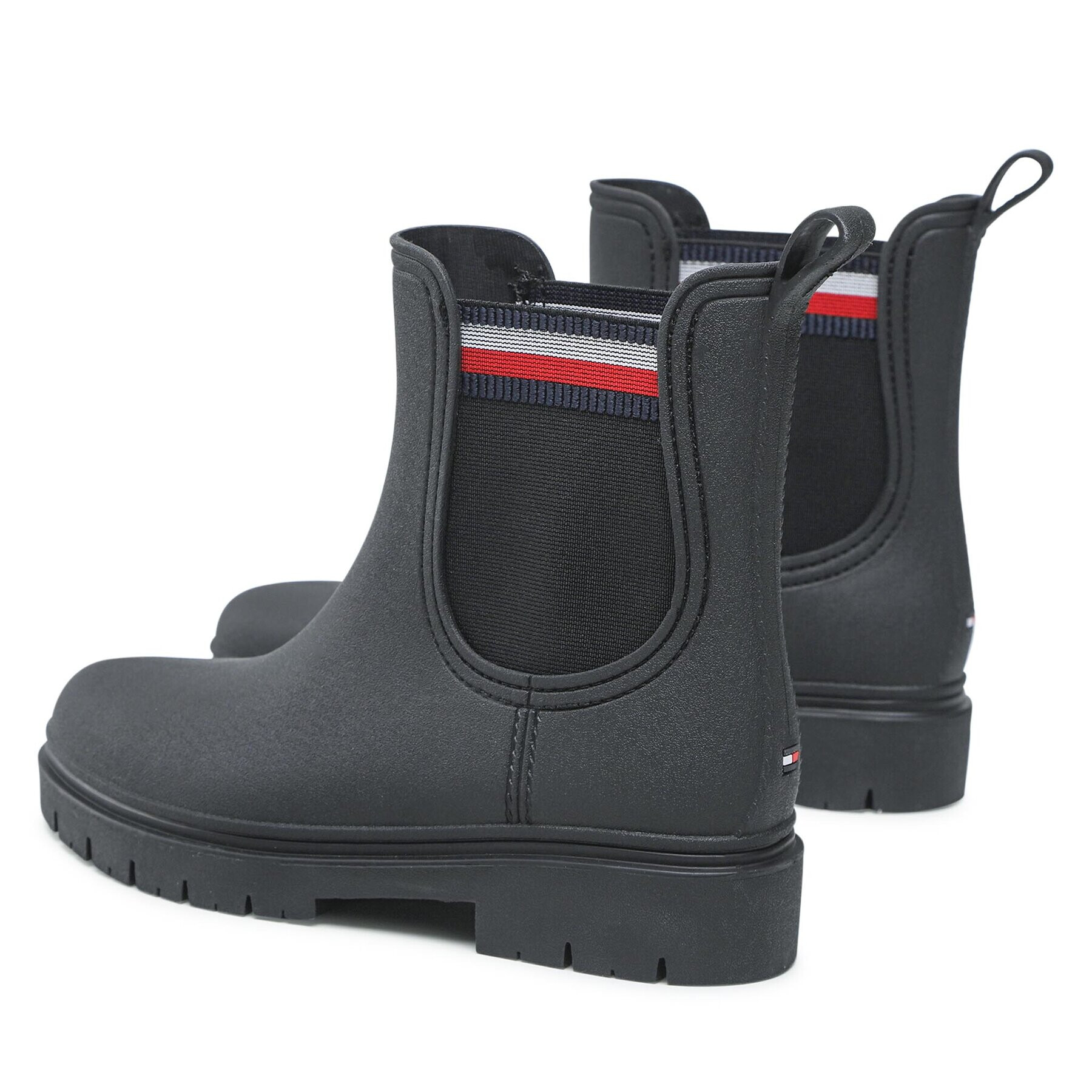 Tommy Hilfiger Гумени ботуши Rain Boot Ankle Elastic FW0FW06774 Черен - Pepit.bg