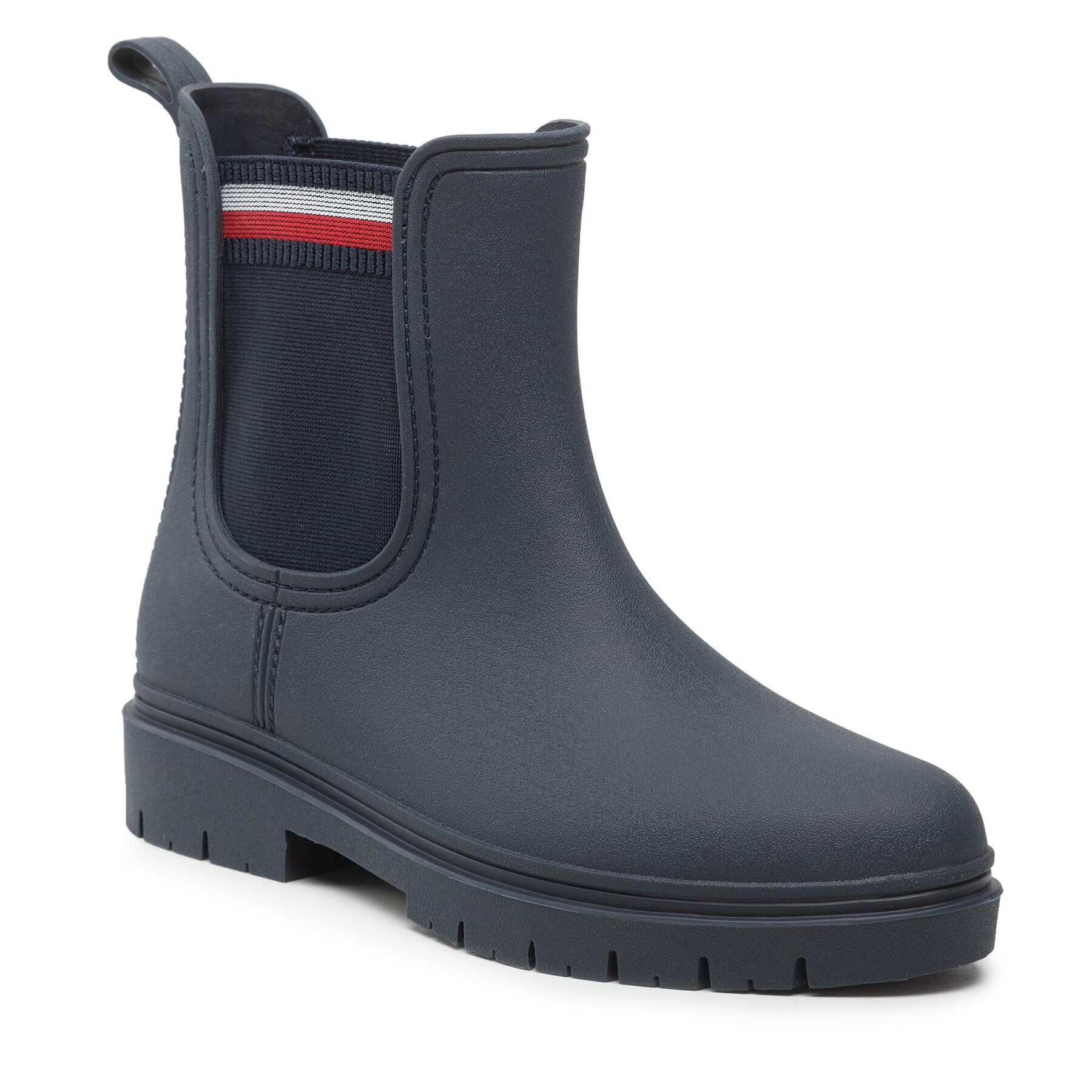 Tommy Hilfiger Гумени ботуши Rain Boot Ankle Elastic FW0FW06774 Тъмносин - Pepit.bg