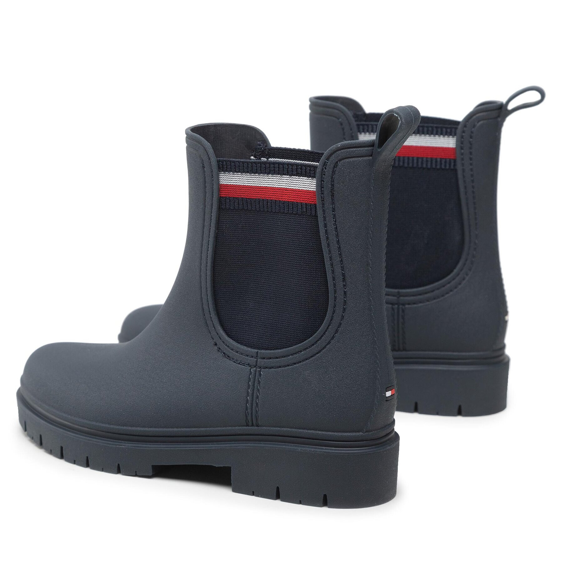 Tommy Hilfiger Гумени ботуши Rain Boot Ankle Elastic FW0FW06774 Тъмносин - Pepit.bg