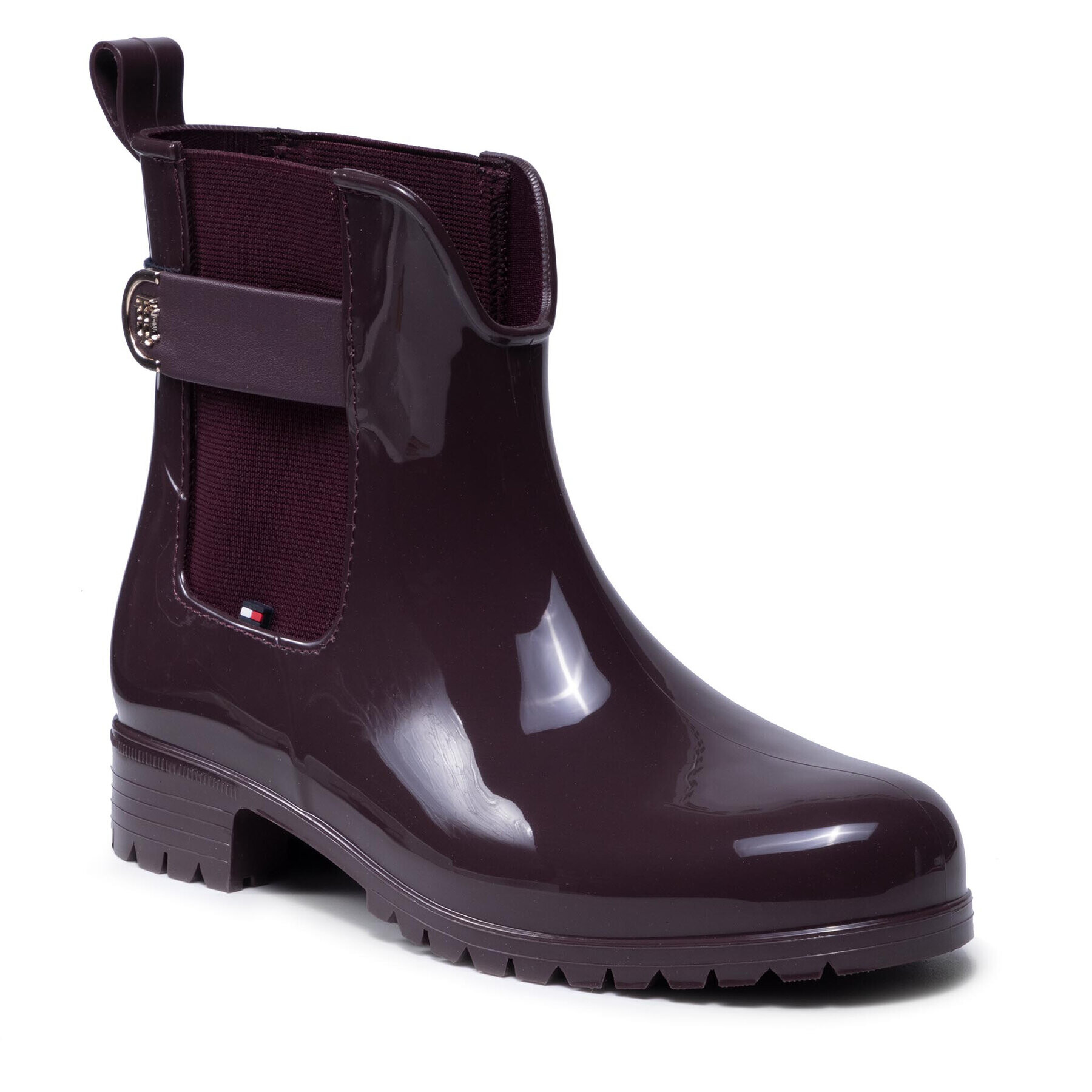 Tommy Hilfiger Гумени ботуши Th Hardware Rainboot FW0FW05968 Бордо - Pepit.bg