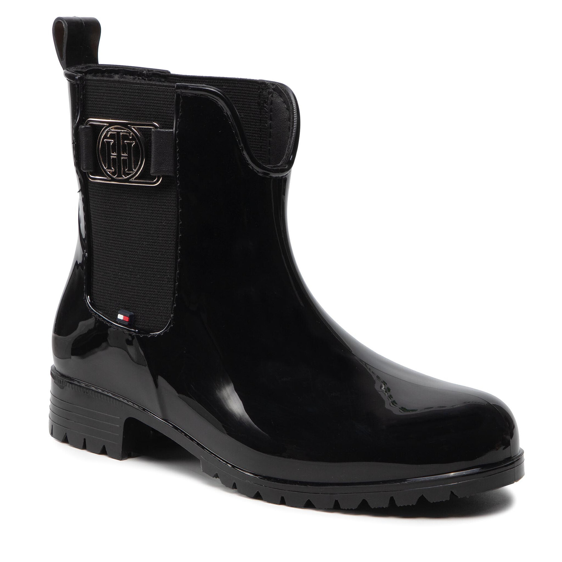 Tommy Hilfiger Гумени ботуши Th Hardware Rainboot FW0FW06129 Черен - Pepit.bg