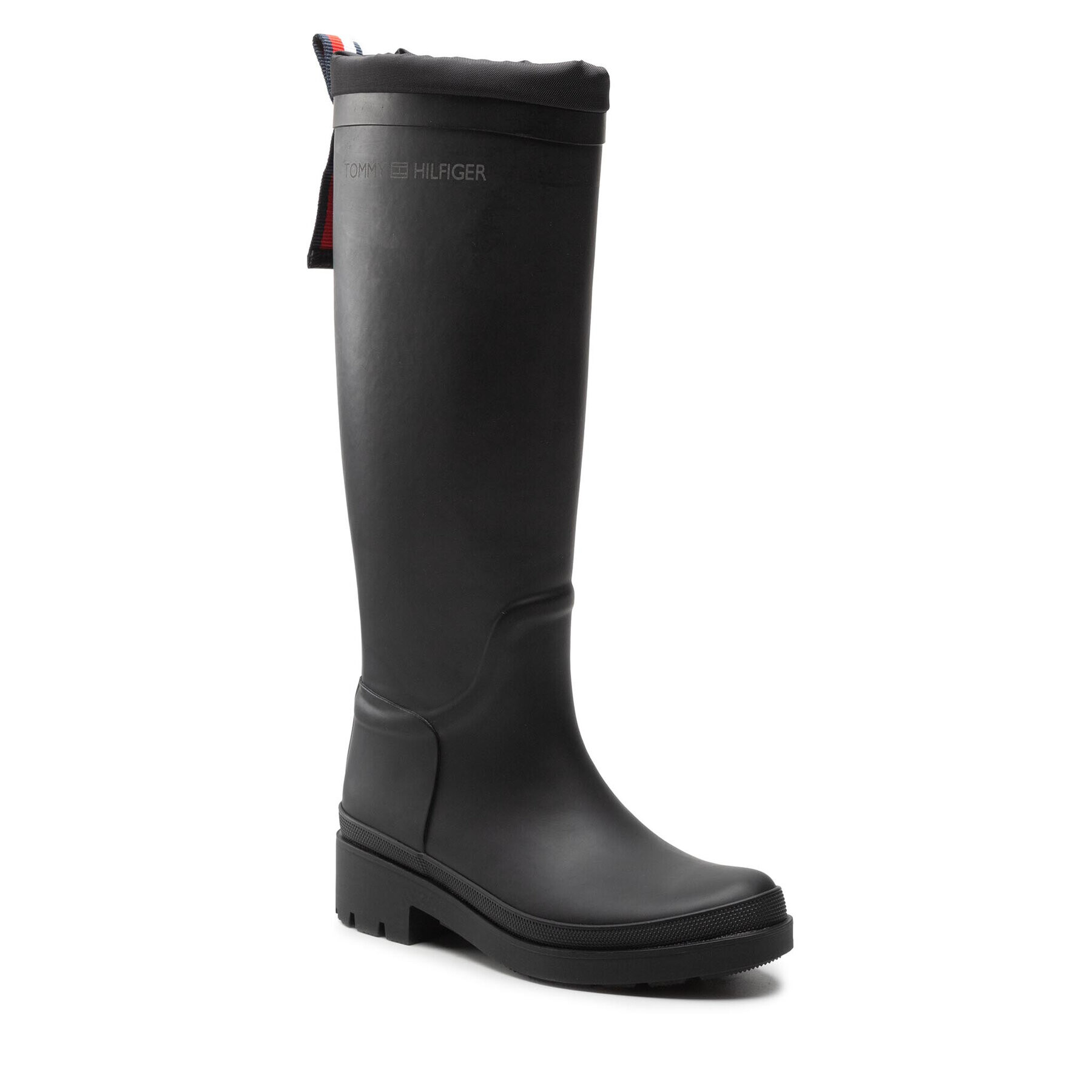 Tommy Hilfiger Гумени ботуши Th Overknee Rainboot Monogram FW0FW06868 Черен - Pepit.bg