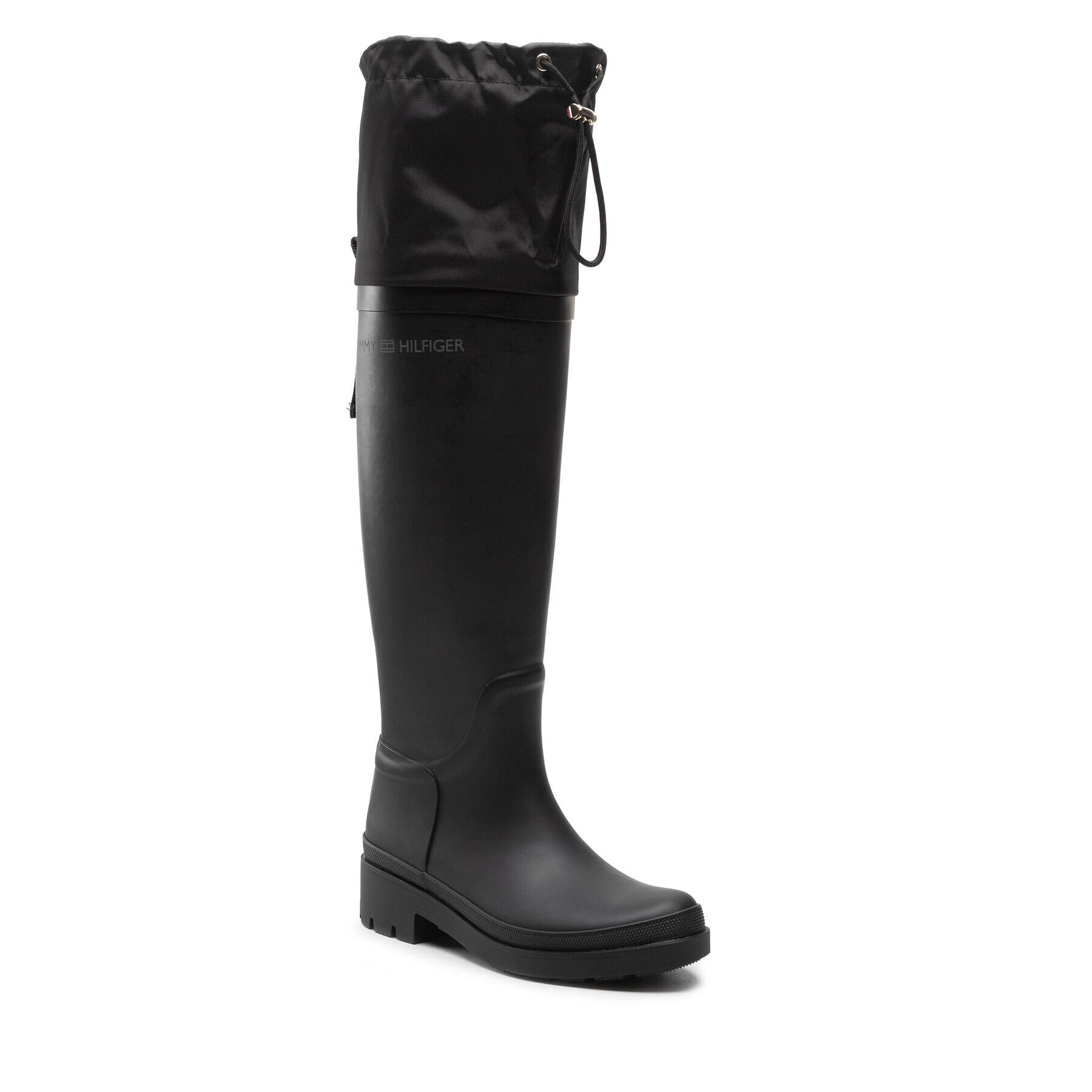 Tommy Hilfiger Гумени ботуши Th Overknee Rainboot Monogram FW0FW06868 Черен - Pepit.bg