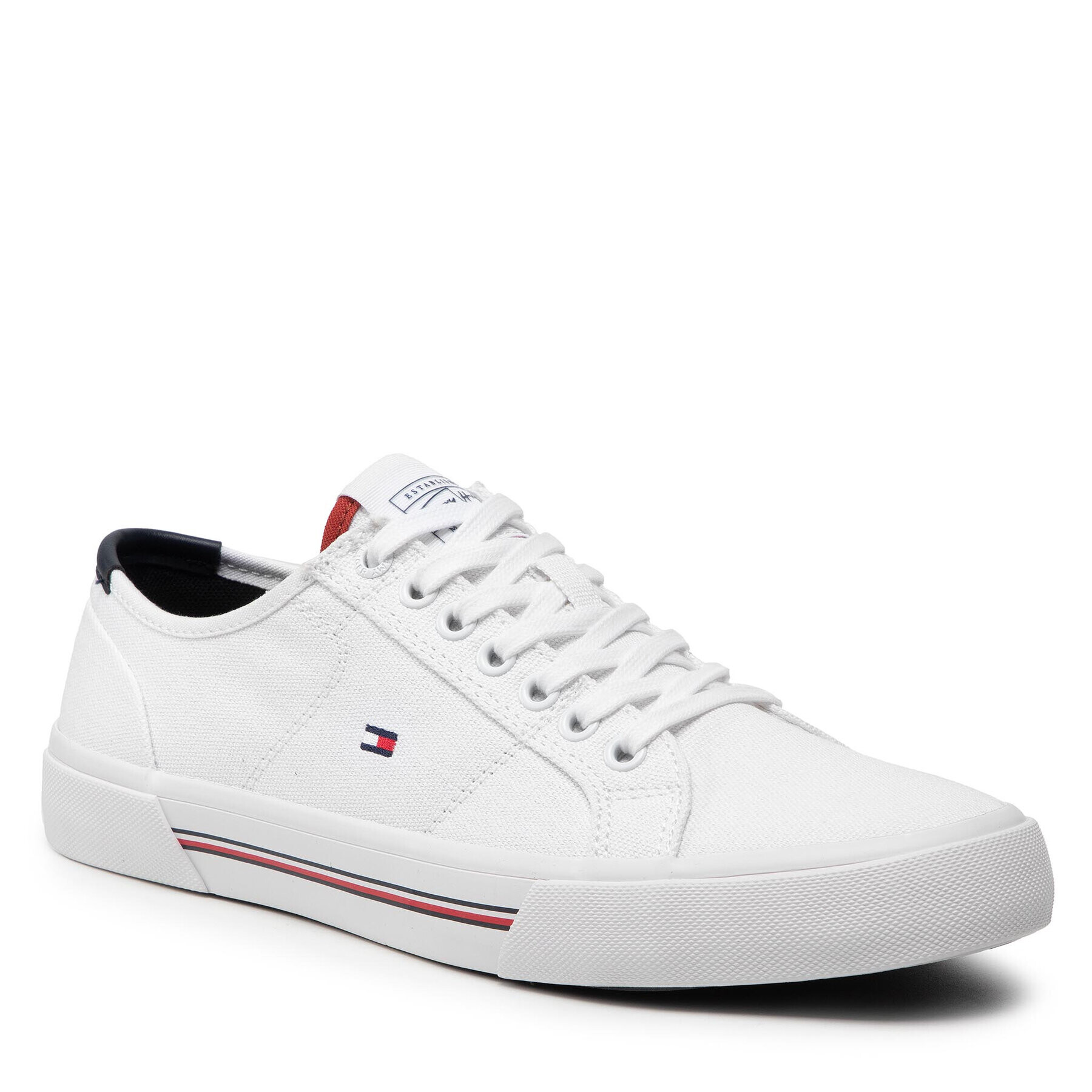 Tommy Hilfiger Гуменки Core Corporate Canvas Vulc FM0FM04000 Бял - Pepit.bg