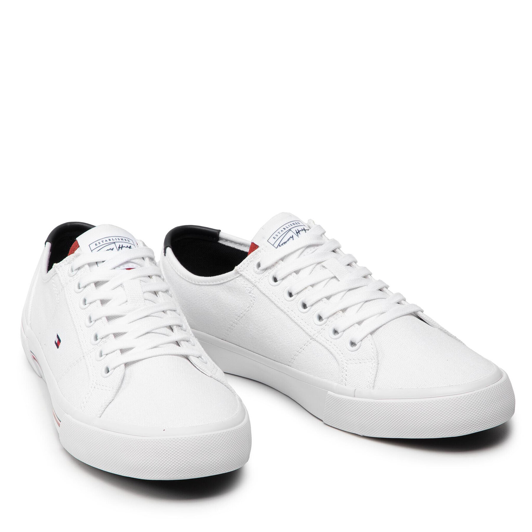 Tommy Hilfiger Гуменки Core Corporate Canvas Vulc FM0FM04000 Бял - Pepit.bg