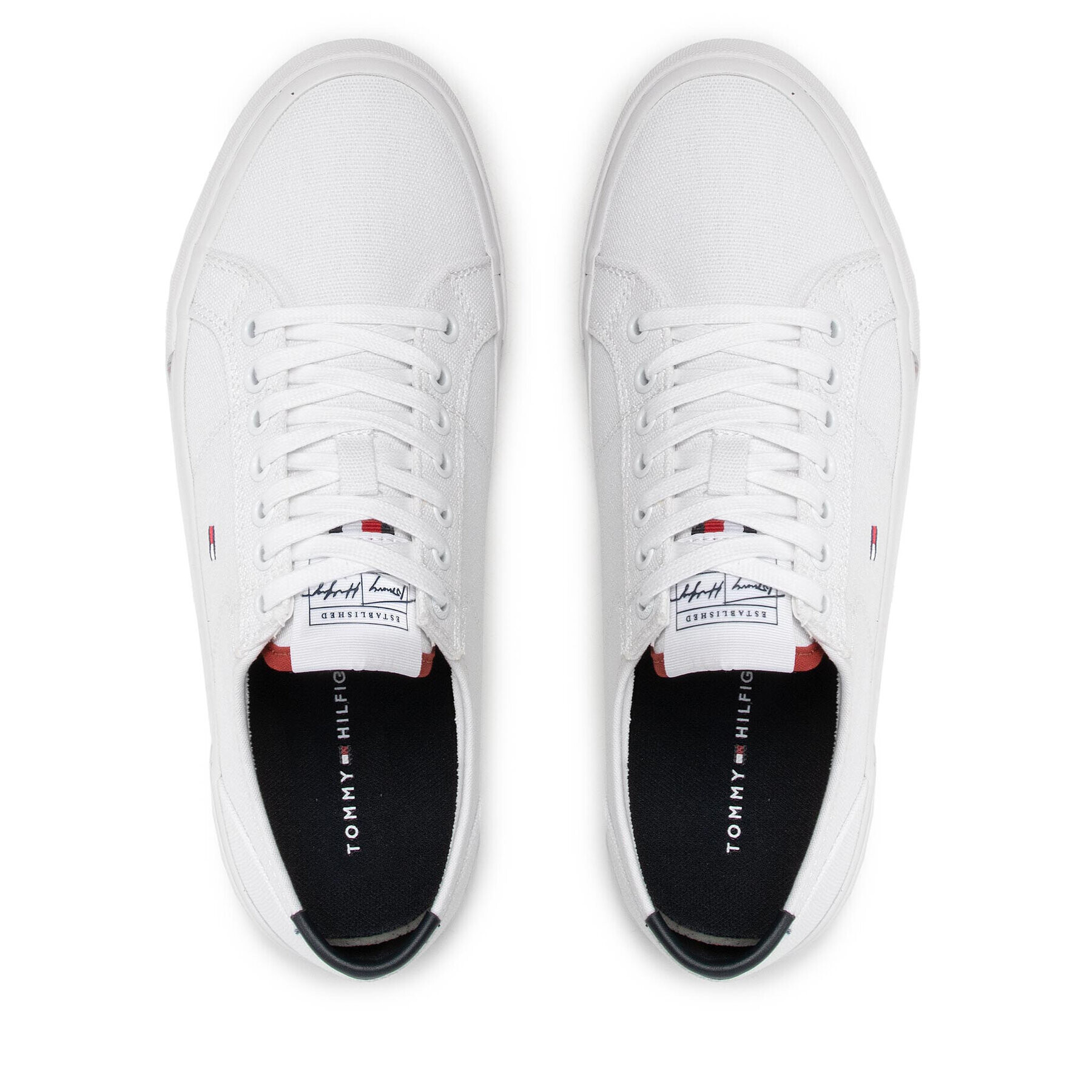 Tommy Hilfiger Гуменки Core Corporate Canvas Vulc FM0FM04000 Бял - Pepit.bg
