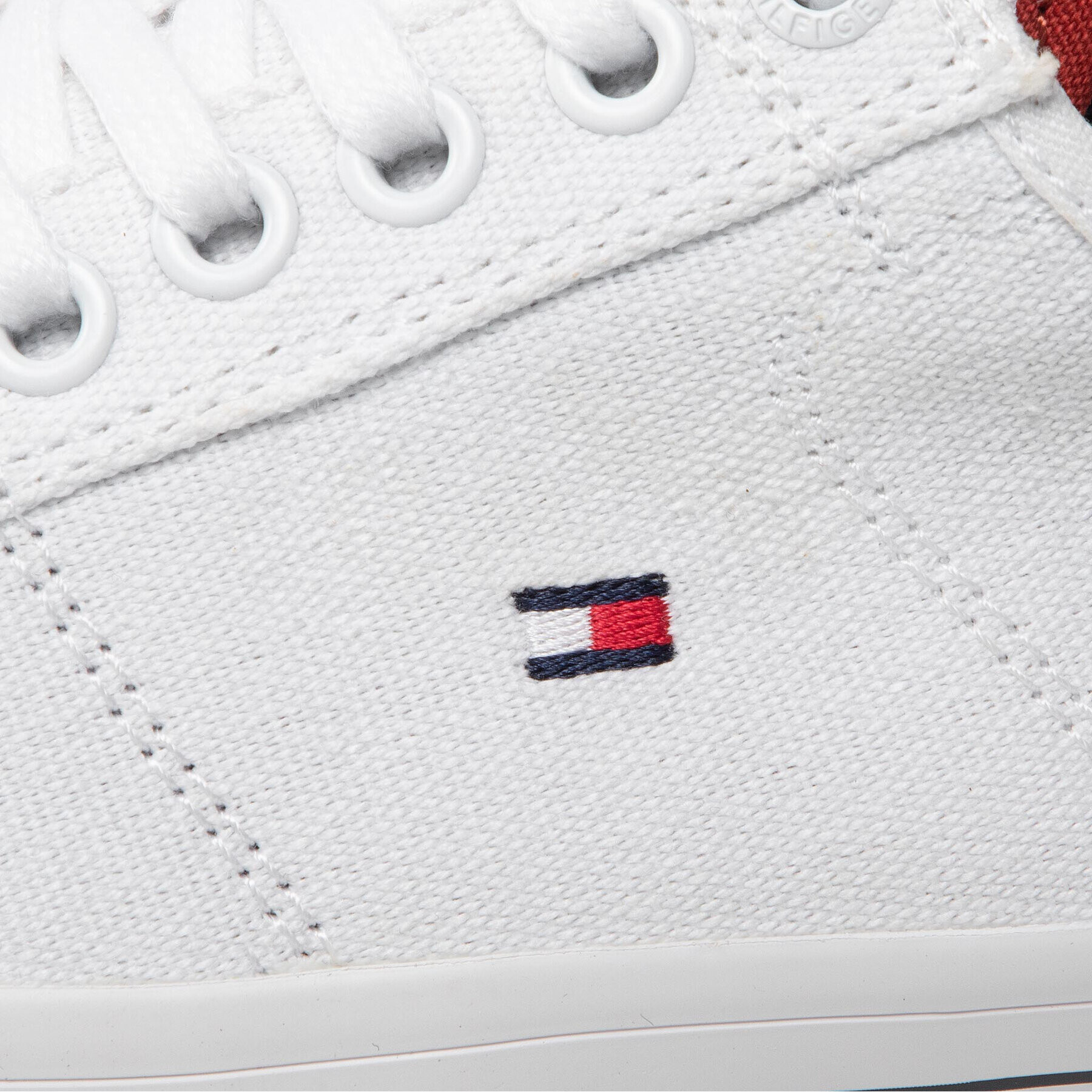 Tommy Hilfiger Гуменки Core Corporate Canvas Vulc FM0FM04000 Бял - Pepit.bg